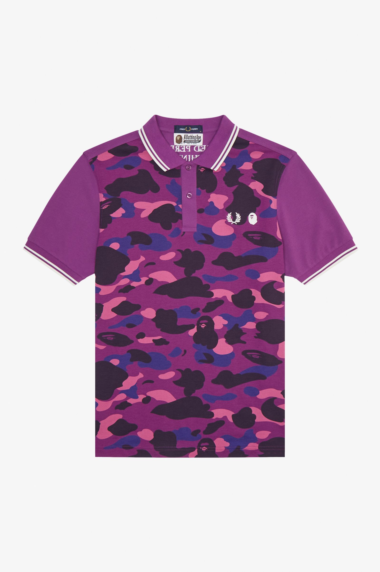 A Bathing Ape®Camouflage Fred Perry Shirt Black