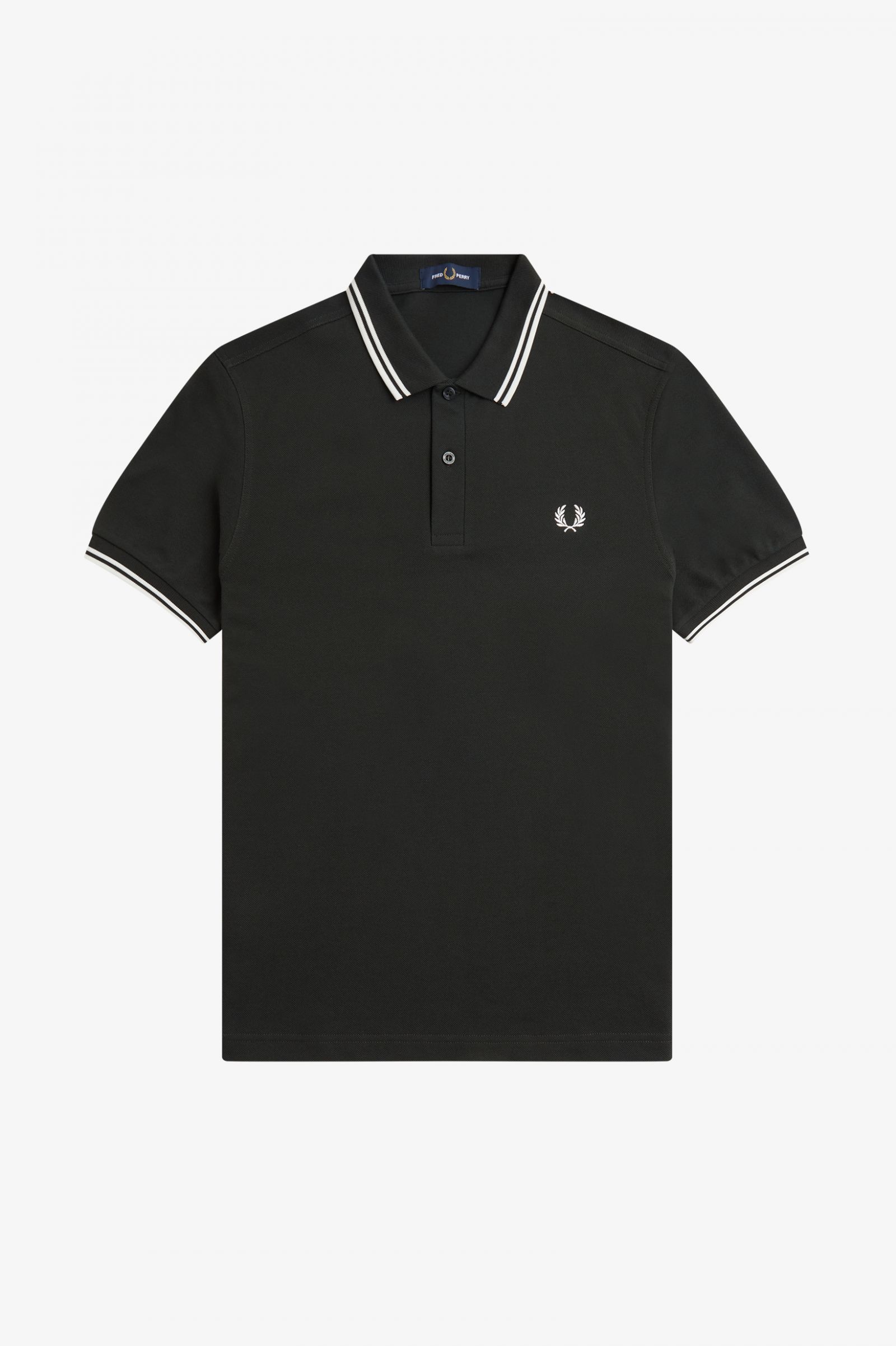 The Fred Perry ShirtM3600 Night Green / Snow White / Snow White