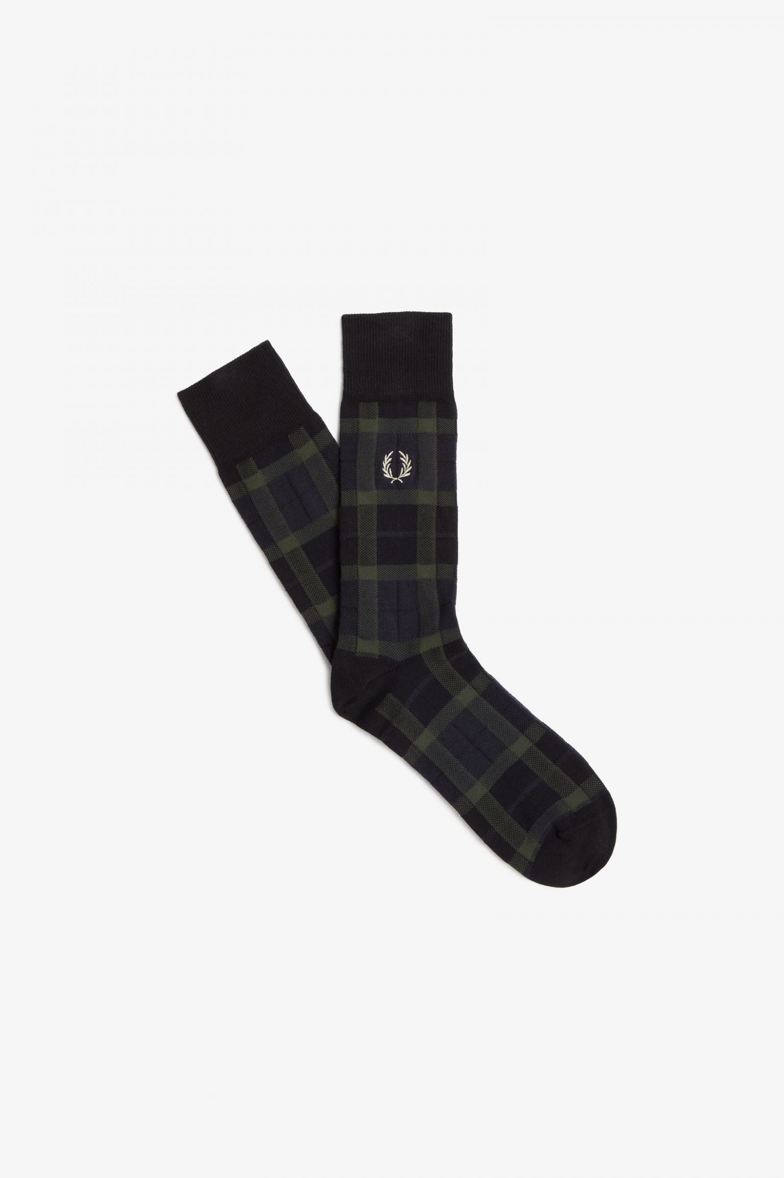 Tartan Socks Field Green / Light Oyster