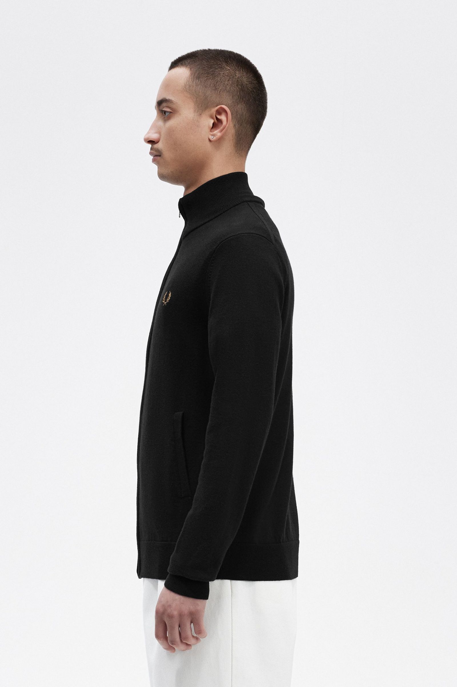 Classic Zip Through Cardigan Black