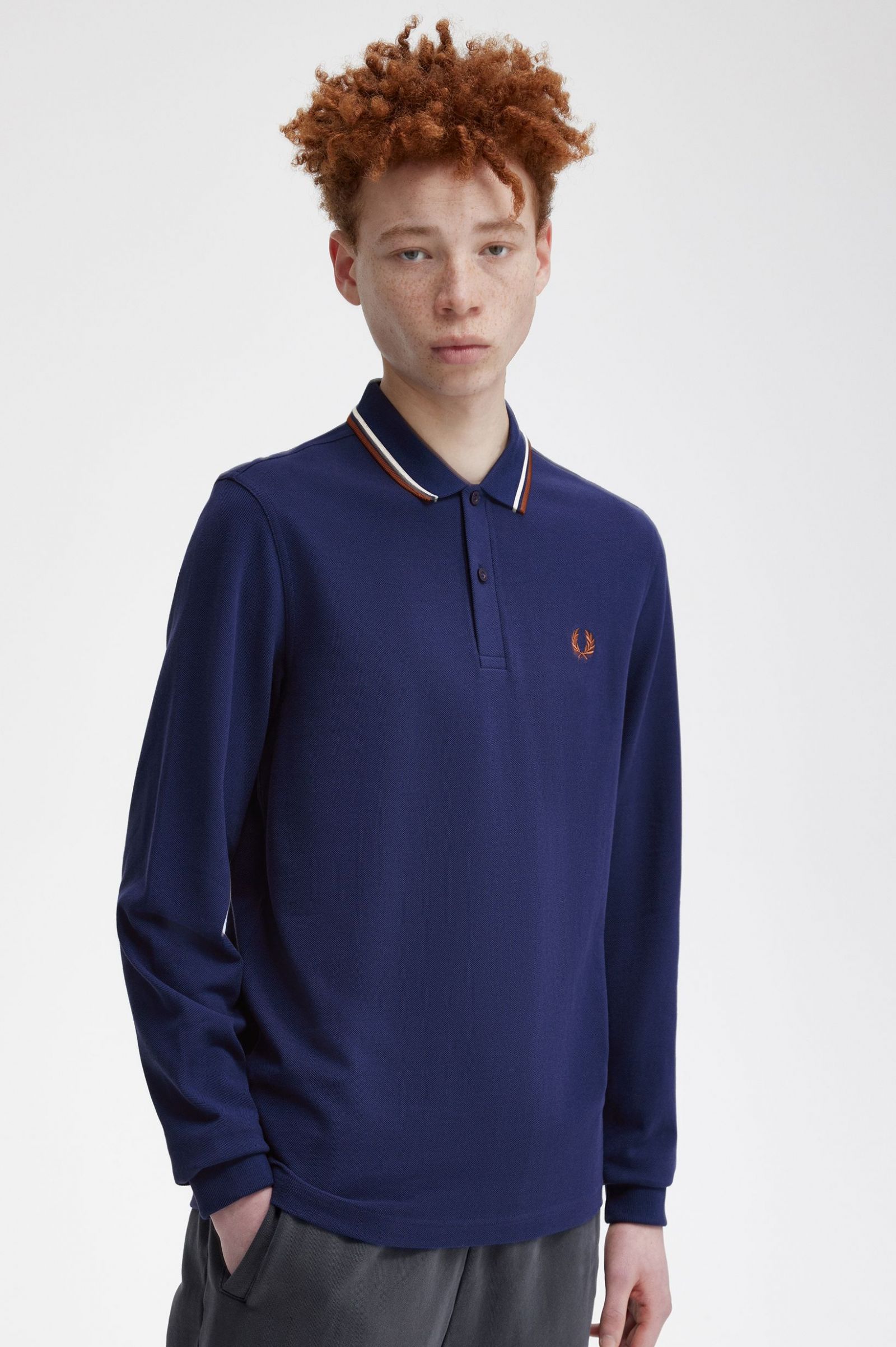 The Fred Perry ShirtM3636 French Navy / Ecru / Whisky Brown