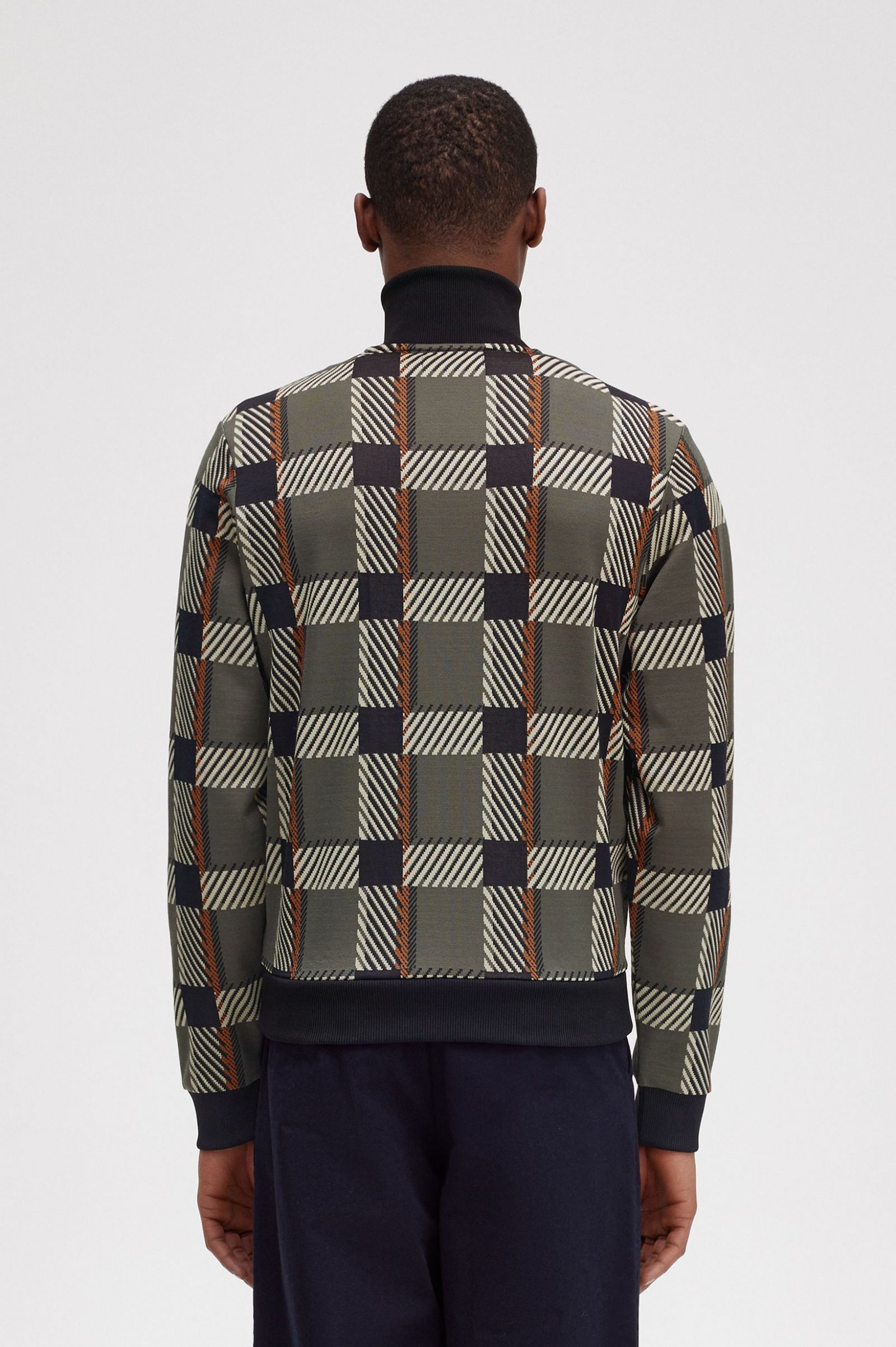 Glitch Tartan Track Jacket Field Green
