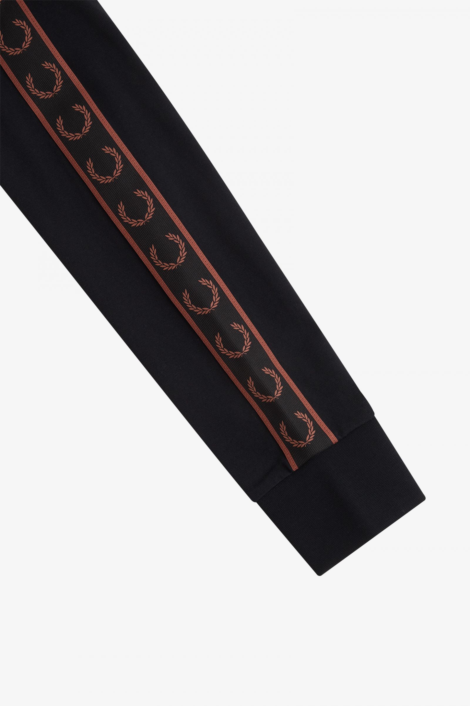 Taped Long Sleeve T-Shirt Black / Whisky Brown