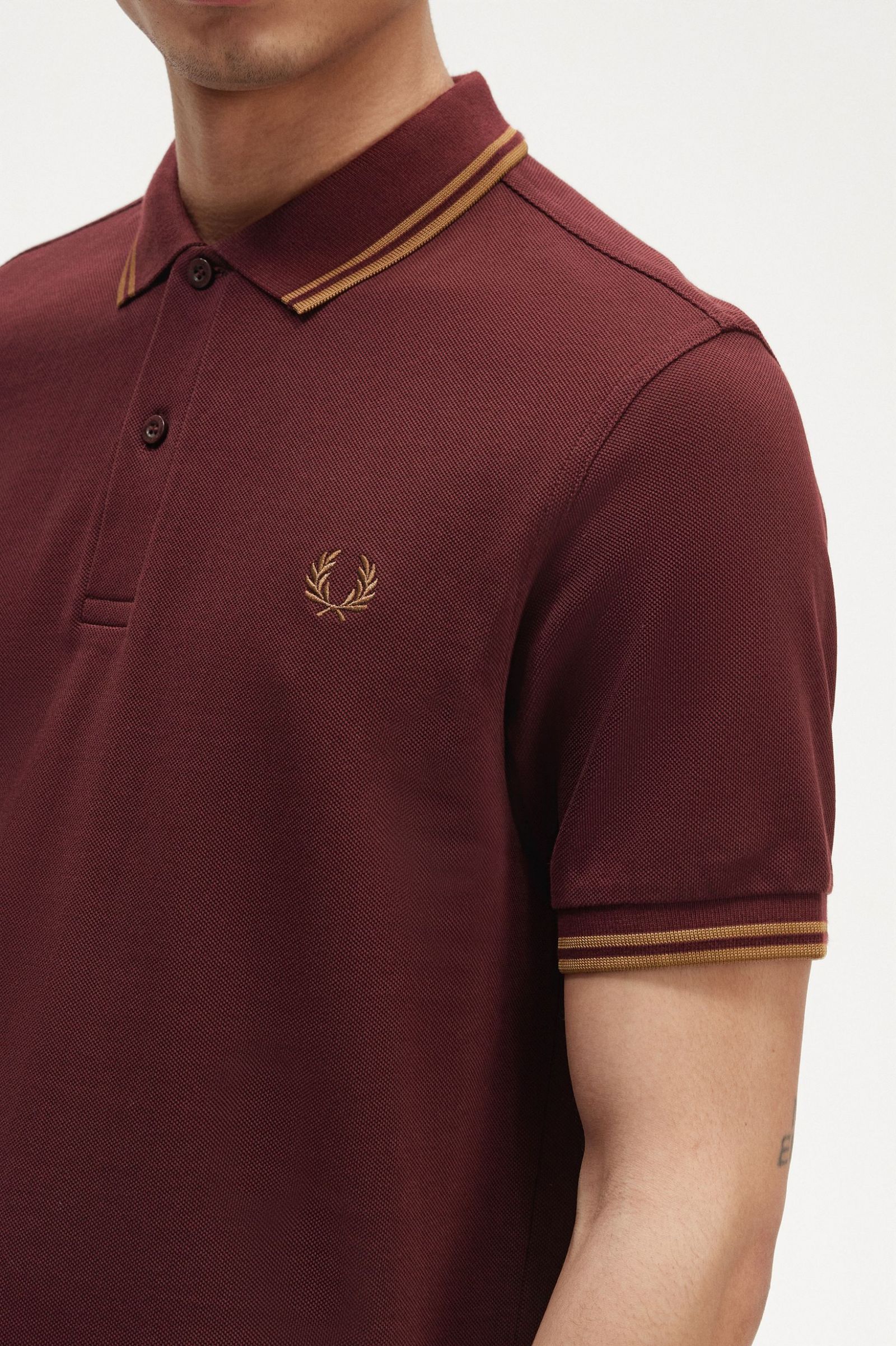 The Fred Perry ShirtM3600 Oxblood / Shaded Stone / Shaded Stone