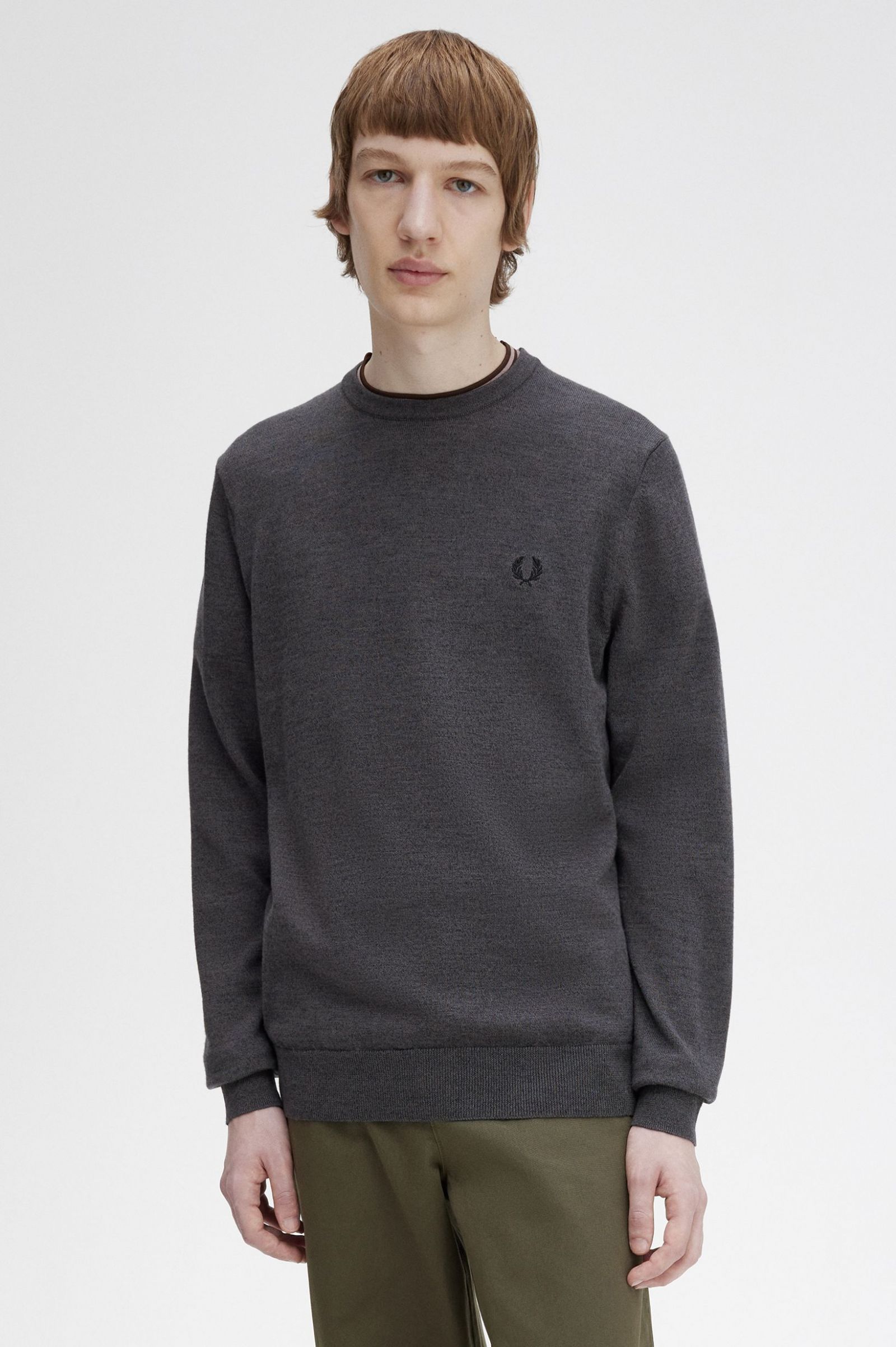 Classic Crew Neck Jumper Dark Grey Marl