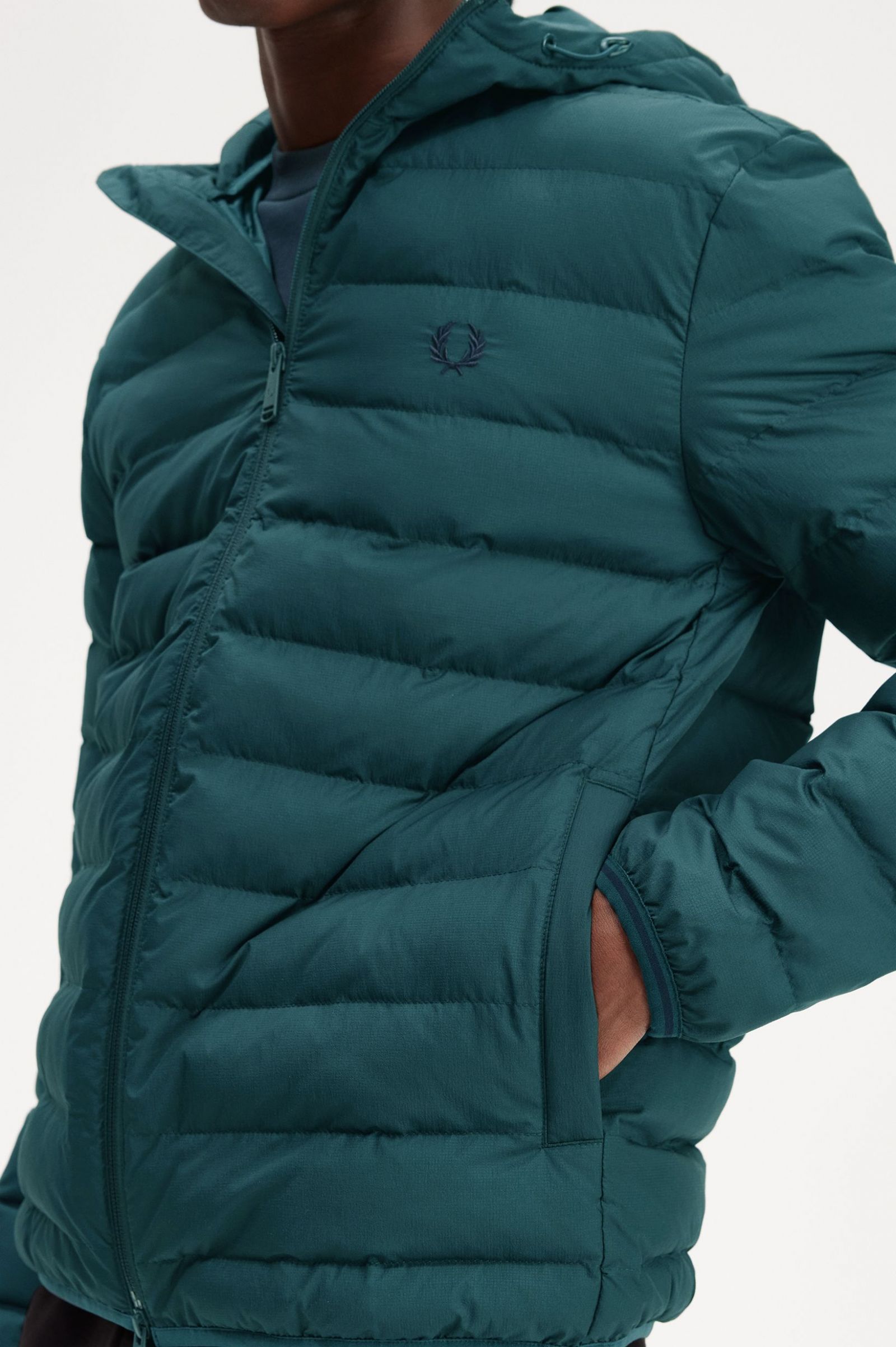 Hooded Insulated Jacket Petrol Blue