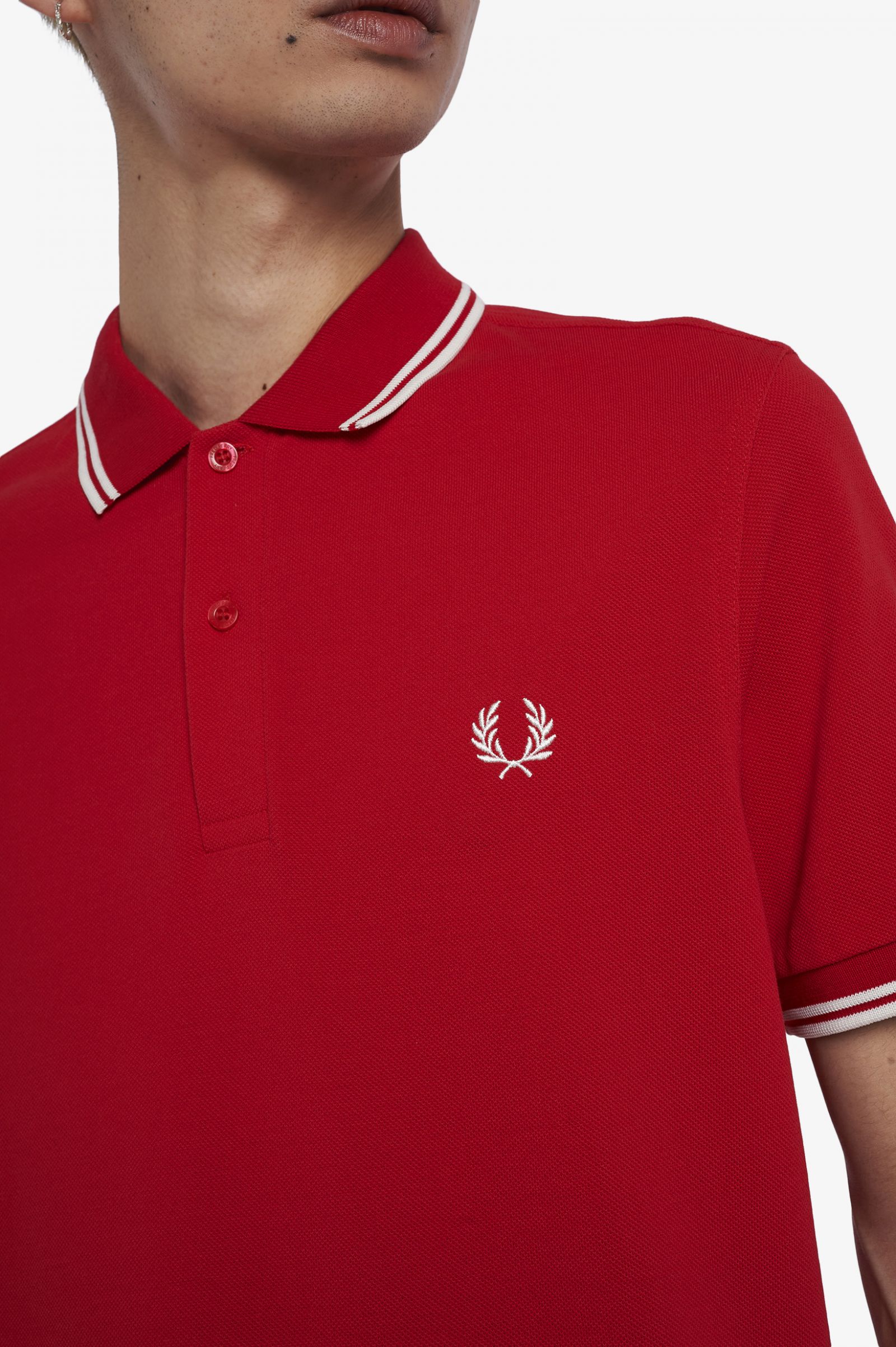 The Fred Perry ShirtM3600 Jester Red / Snow White / Snow White