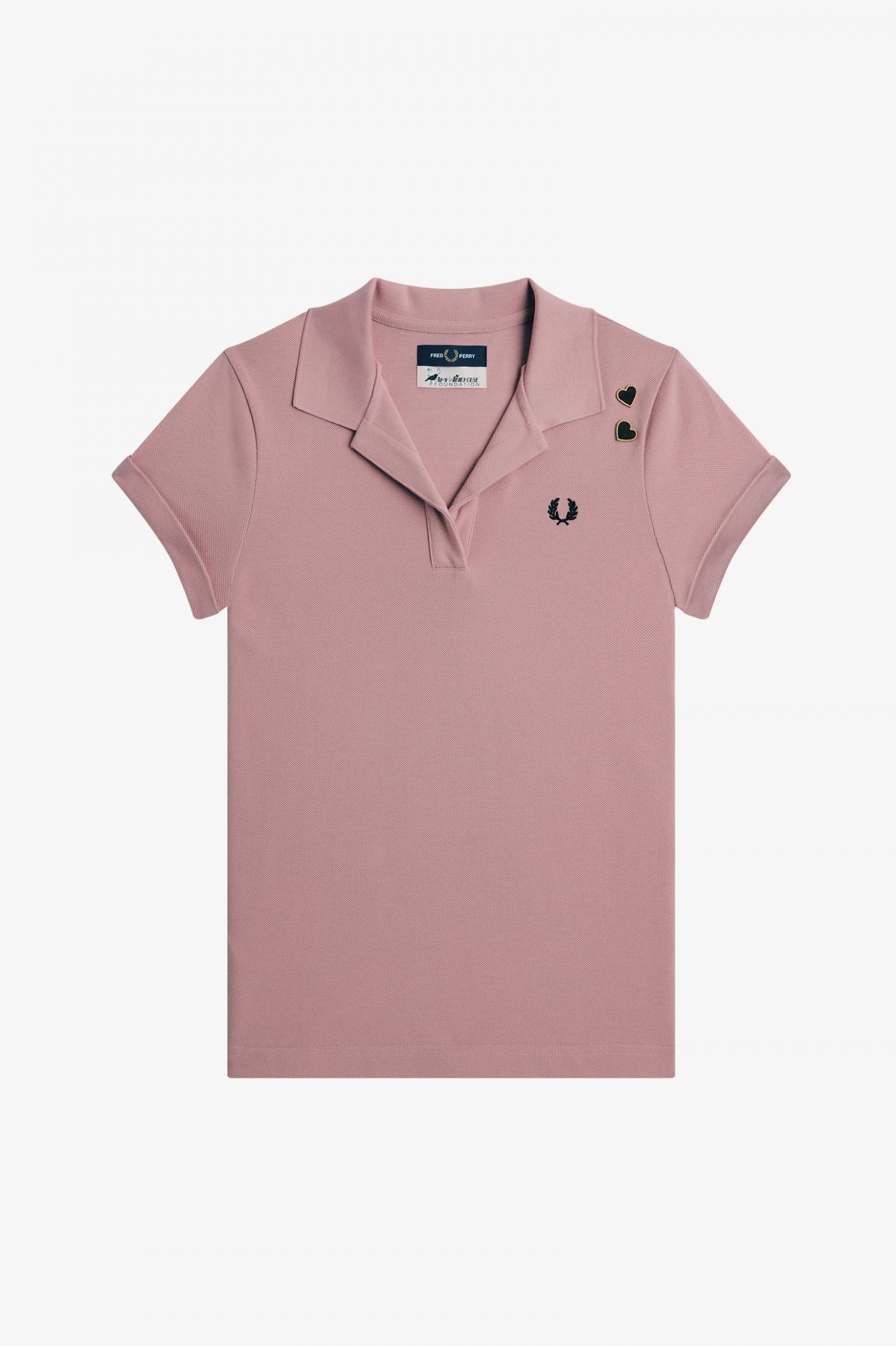 Amy Winehouse FoundationOpen-Collar Piqué Shirt Dusty Rose Pink