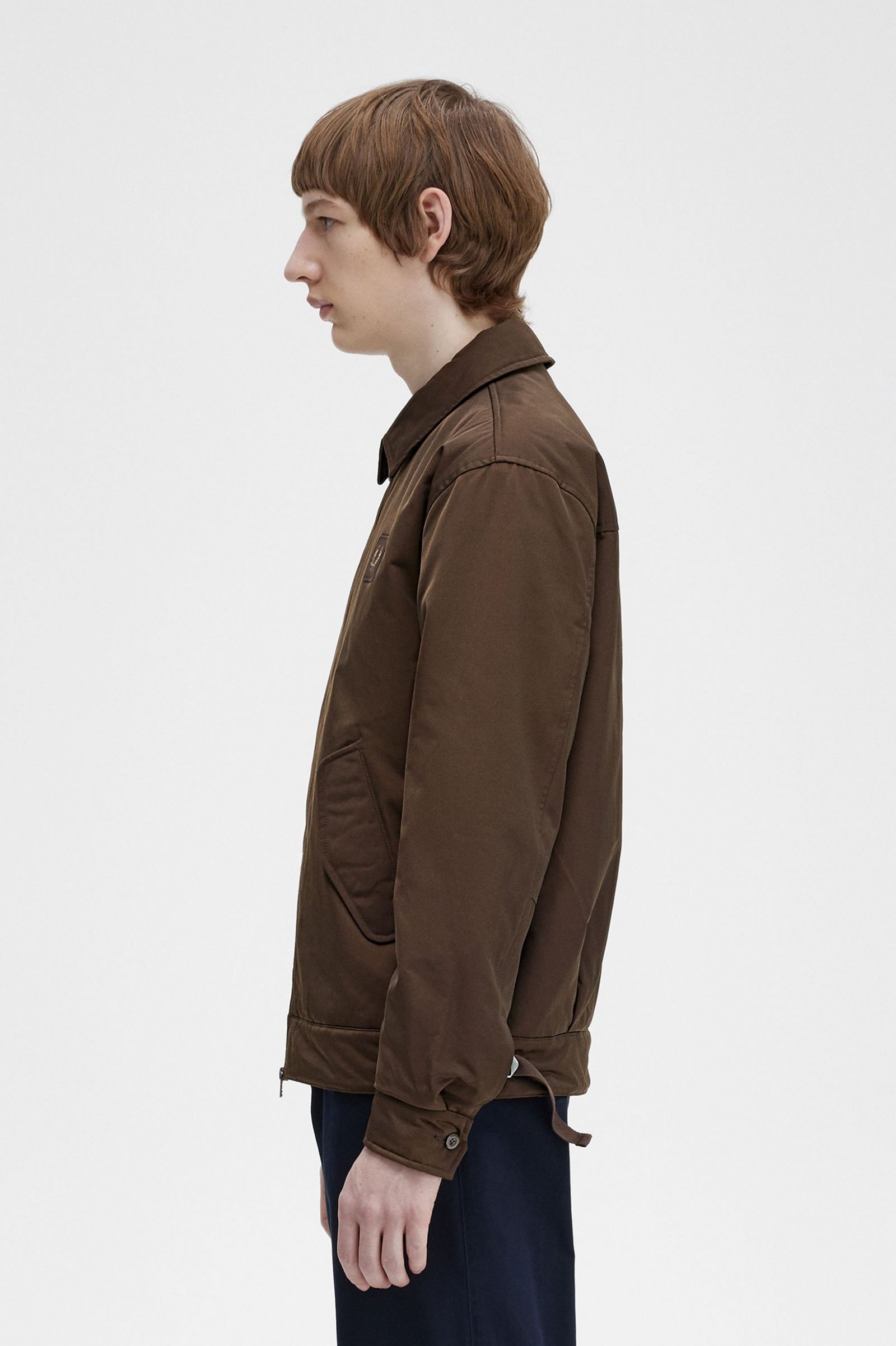 Quilted Zip Through Jacket Burnt Tobacco