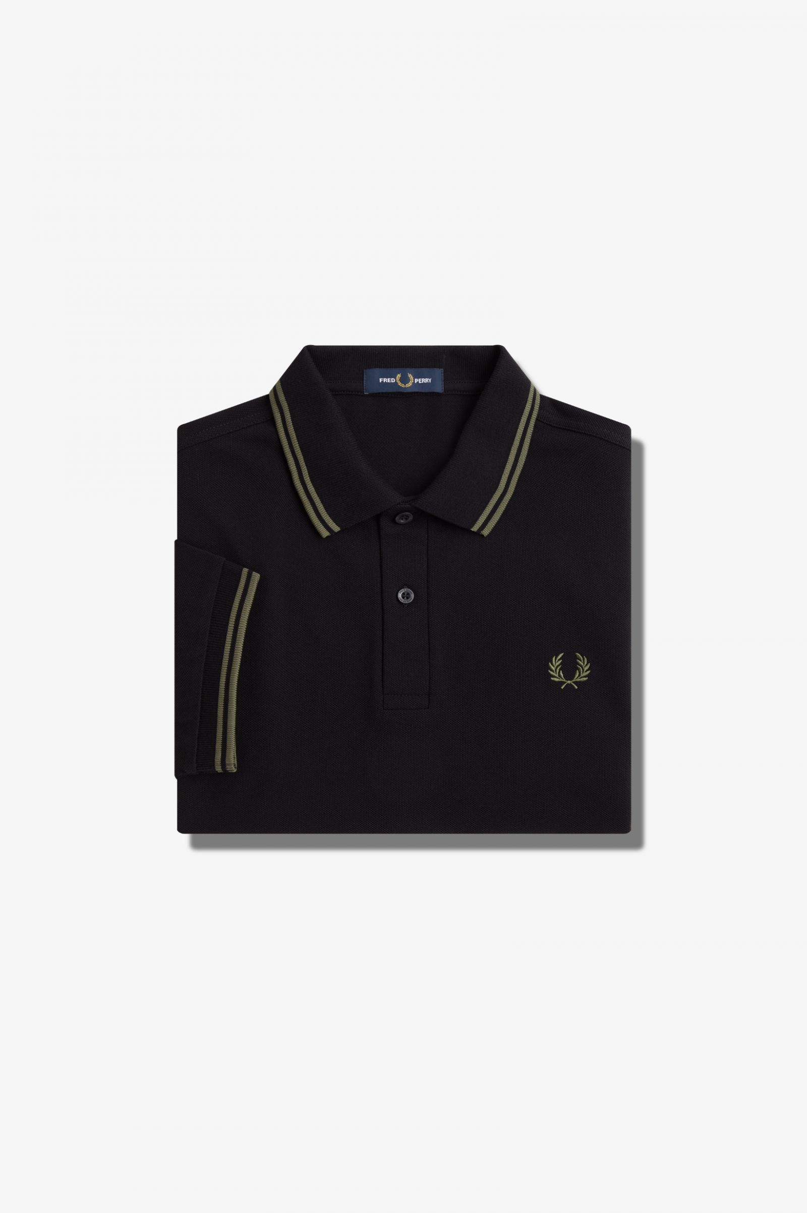The Fred Perry ShirtM3600 Black / Field Green / Field Green