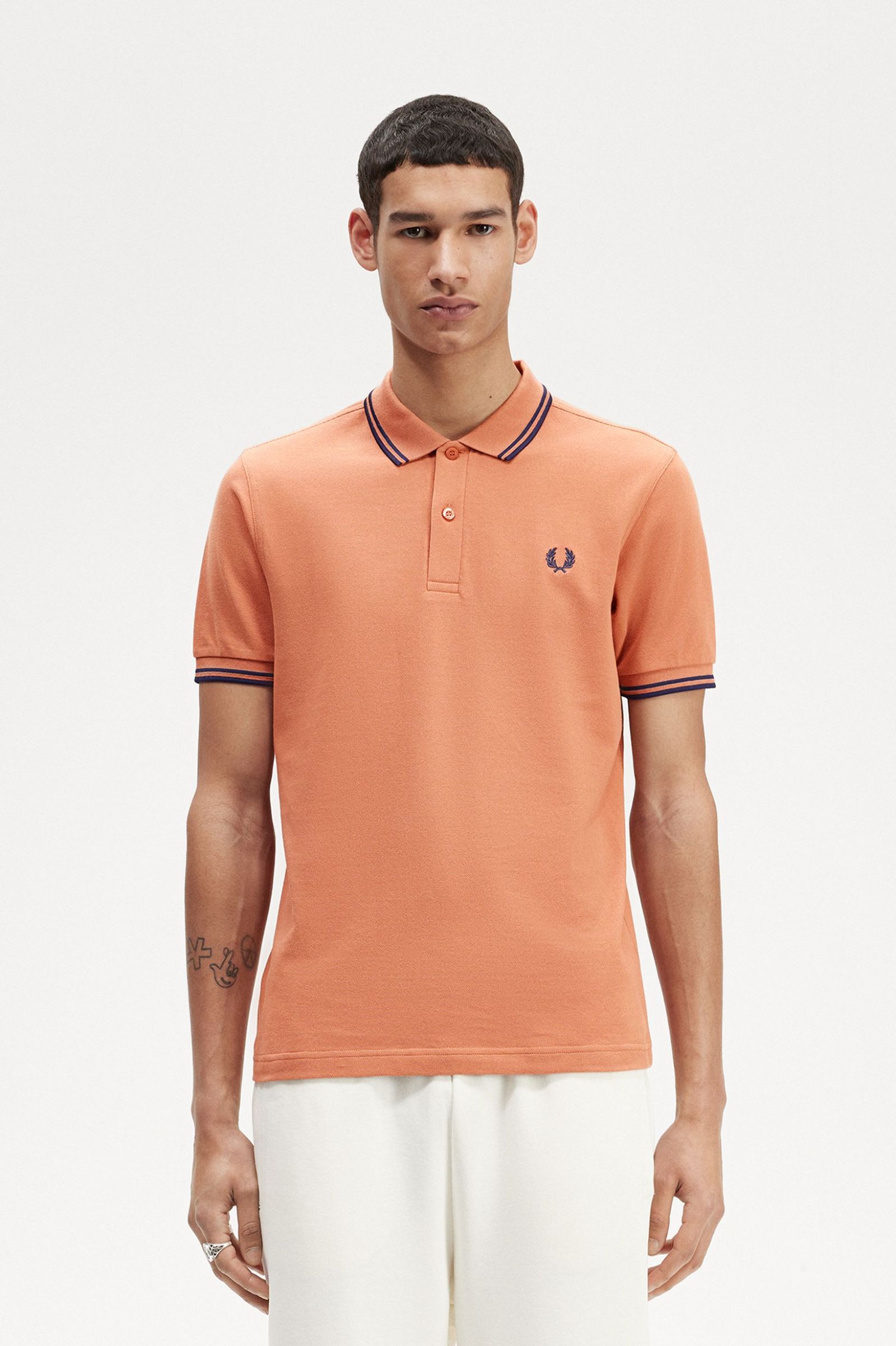 The Fred Perry ShirtM3600 Light Rust / French Navy / French Navy