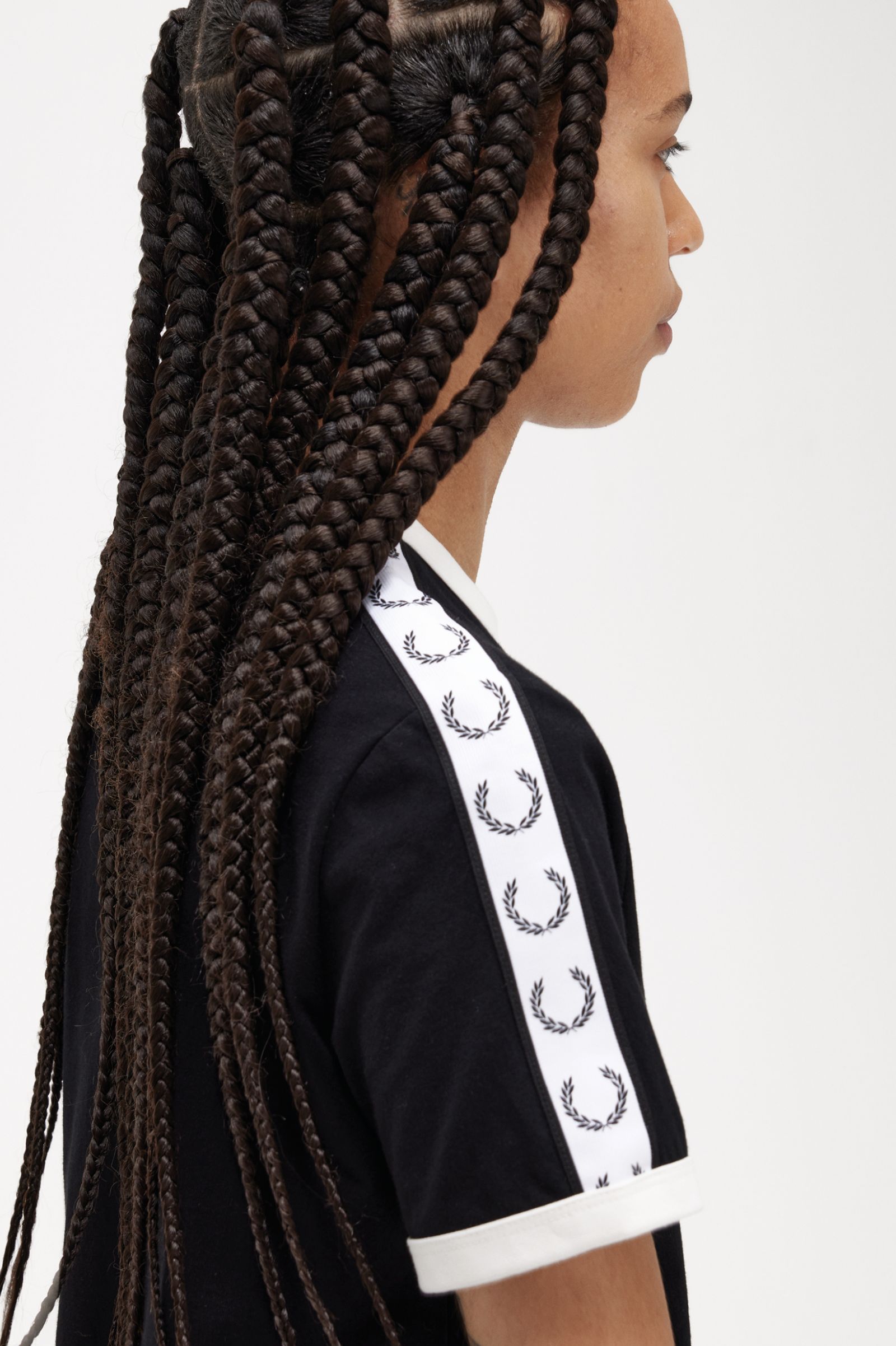 Taped Ringer T-Shirt Black