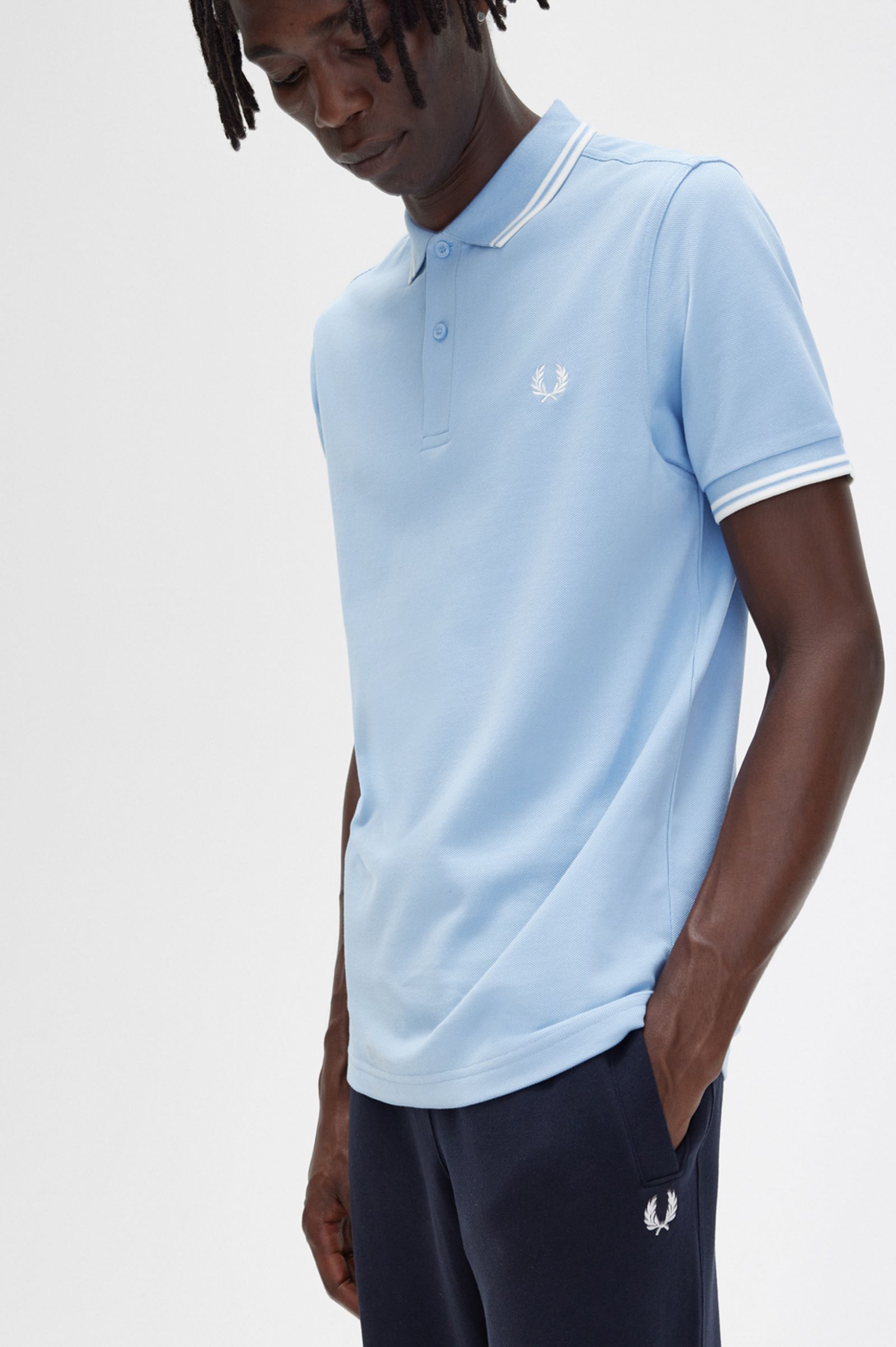 The Fred Perry ShirtM3600 Sky Blue / Snow White / Snow White