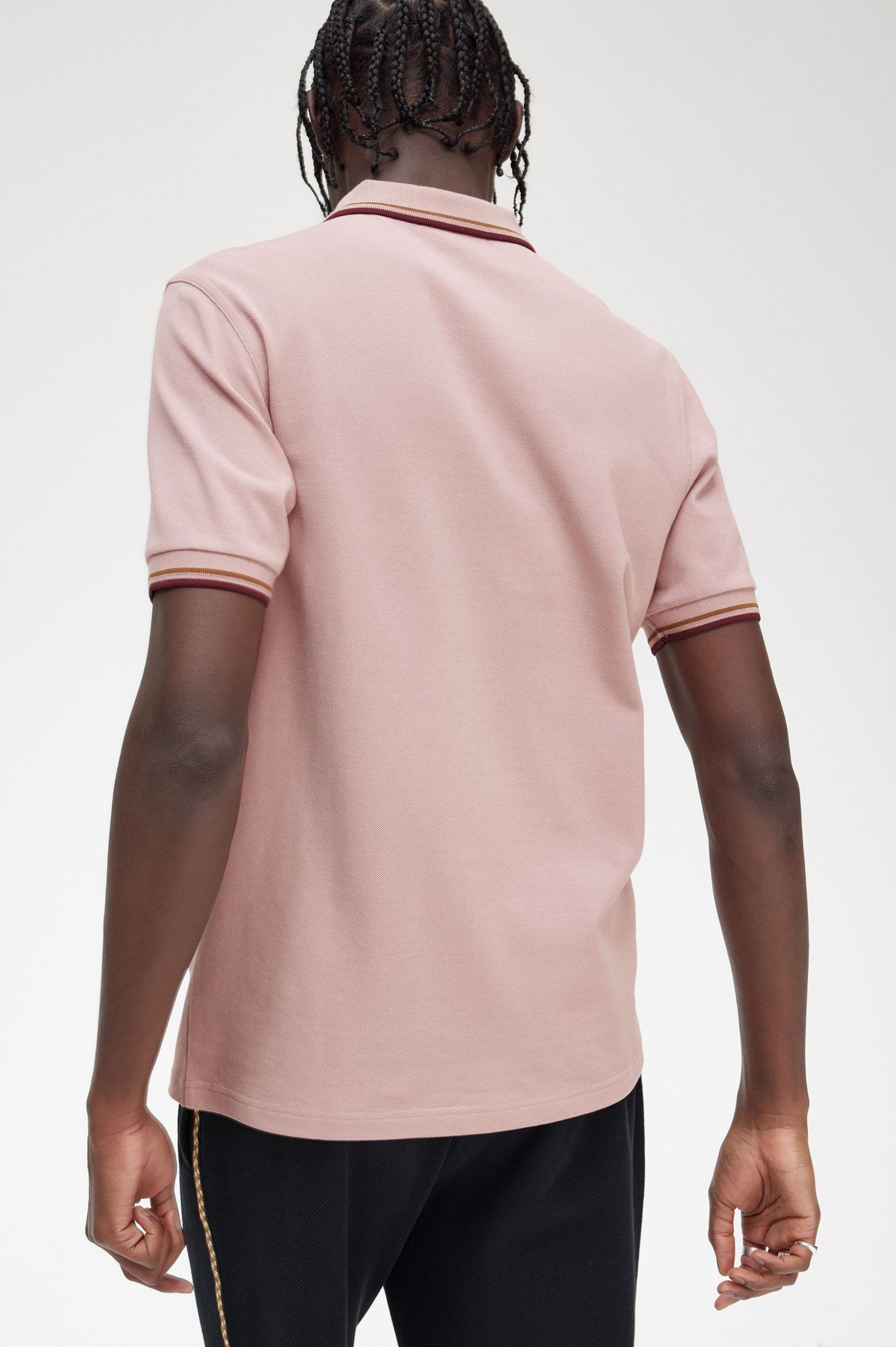 The Fred Perry ShirtM3600 Dusty Rose Pink / Shaded Stone / Oxblood