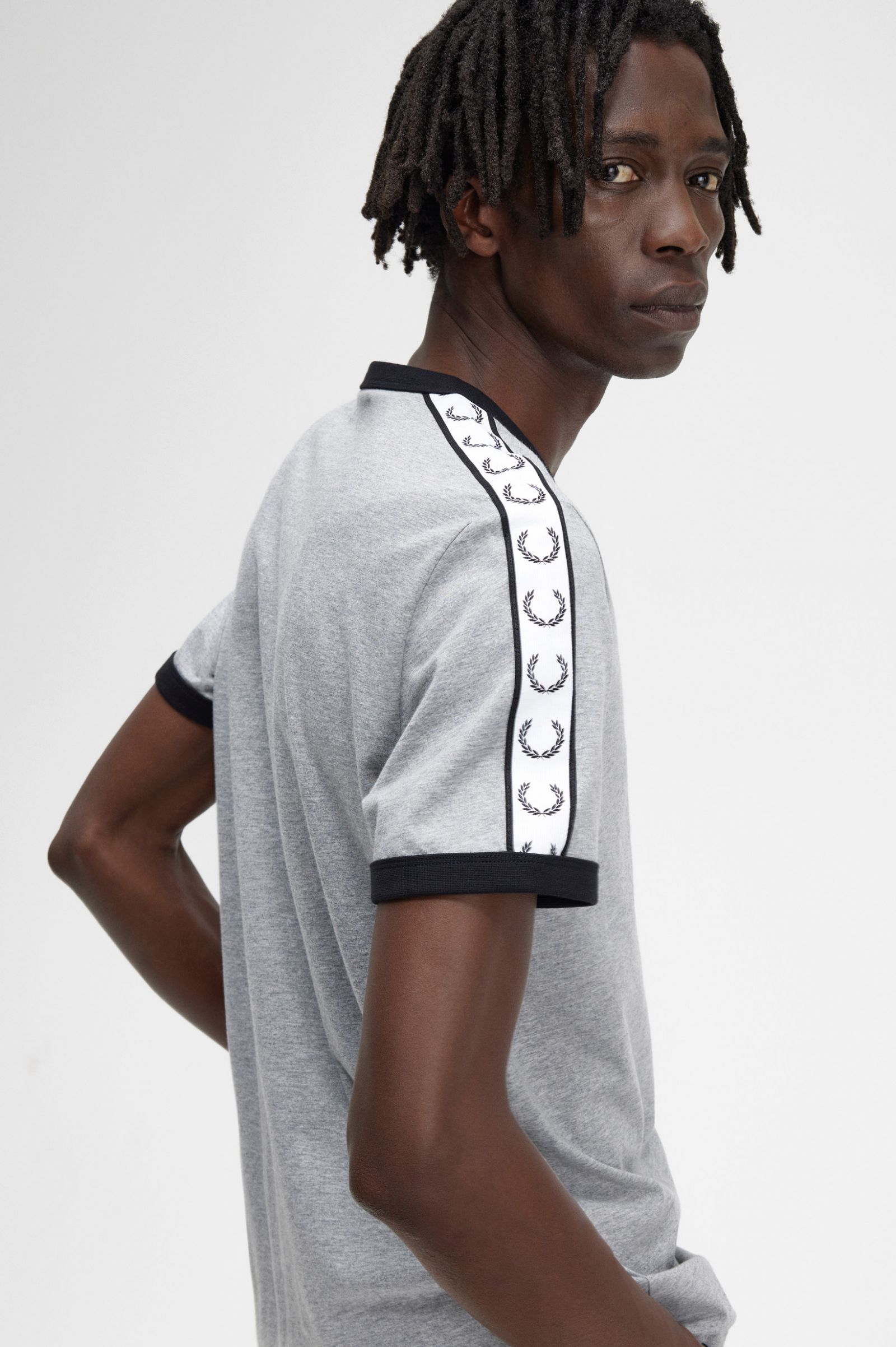 Taped Ringer T-Shirt Steel Marl