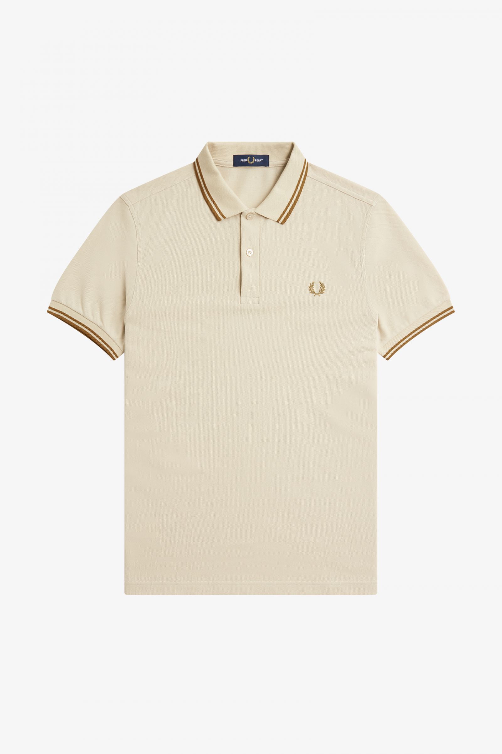 The Fred Perry ShirtM3600 Oatmeal / Dark Caramel / Dark Caramel