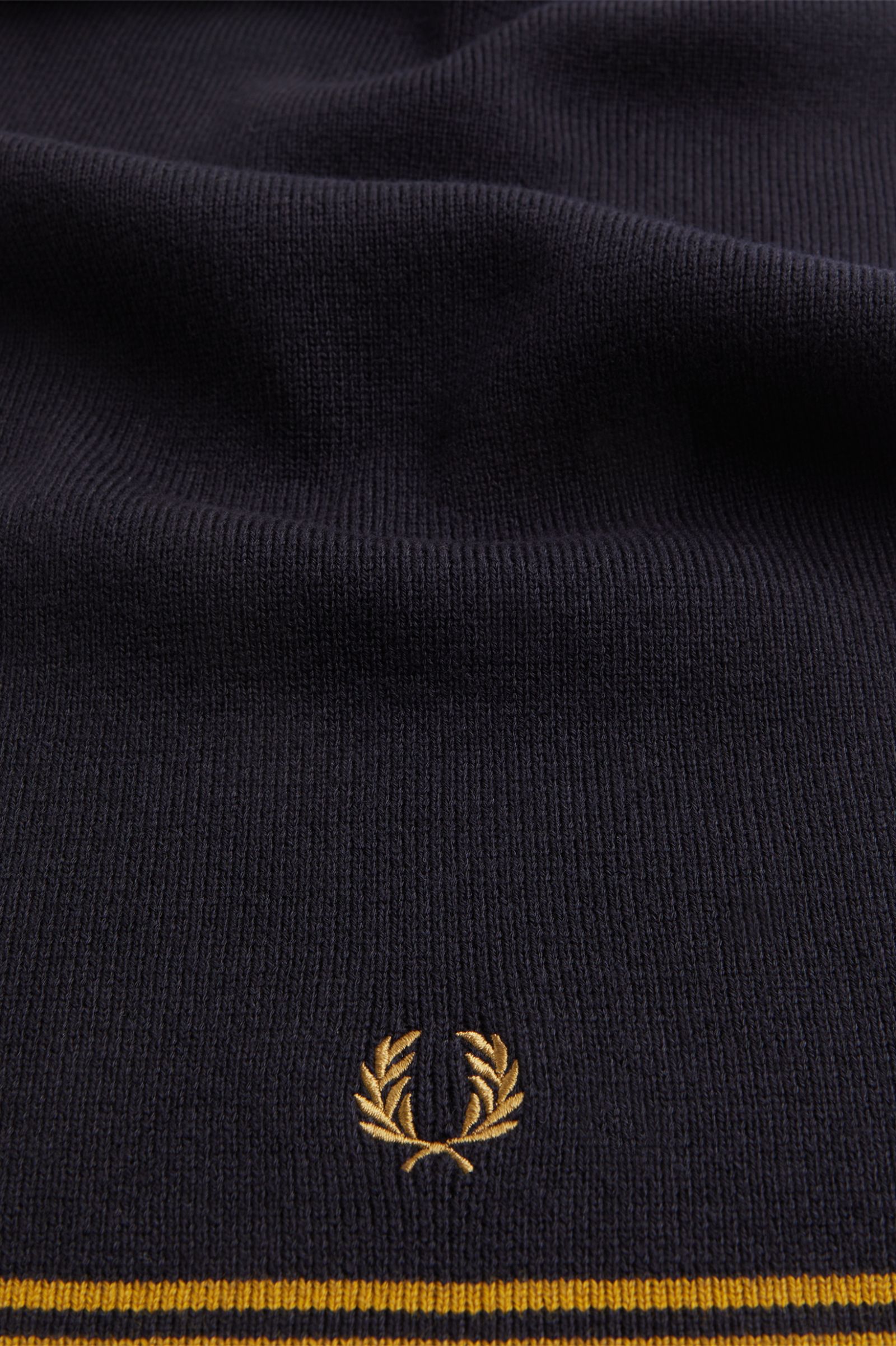 Twin Tipped Merino Wool Scarf Navy / Dark Caramel