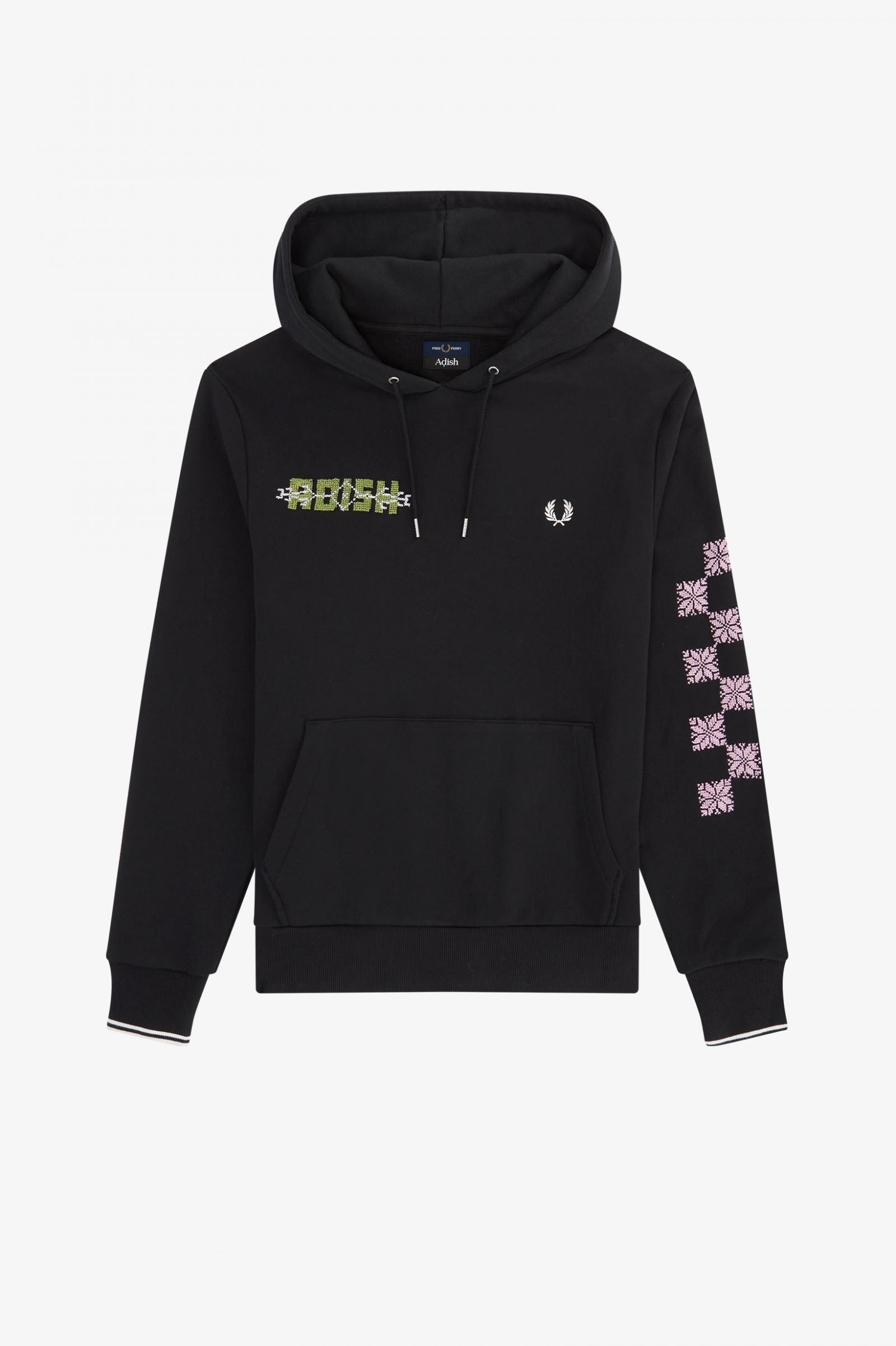 AdishEmbroidered Hooded Sweatshirt Black