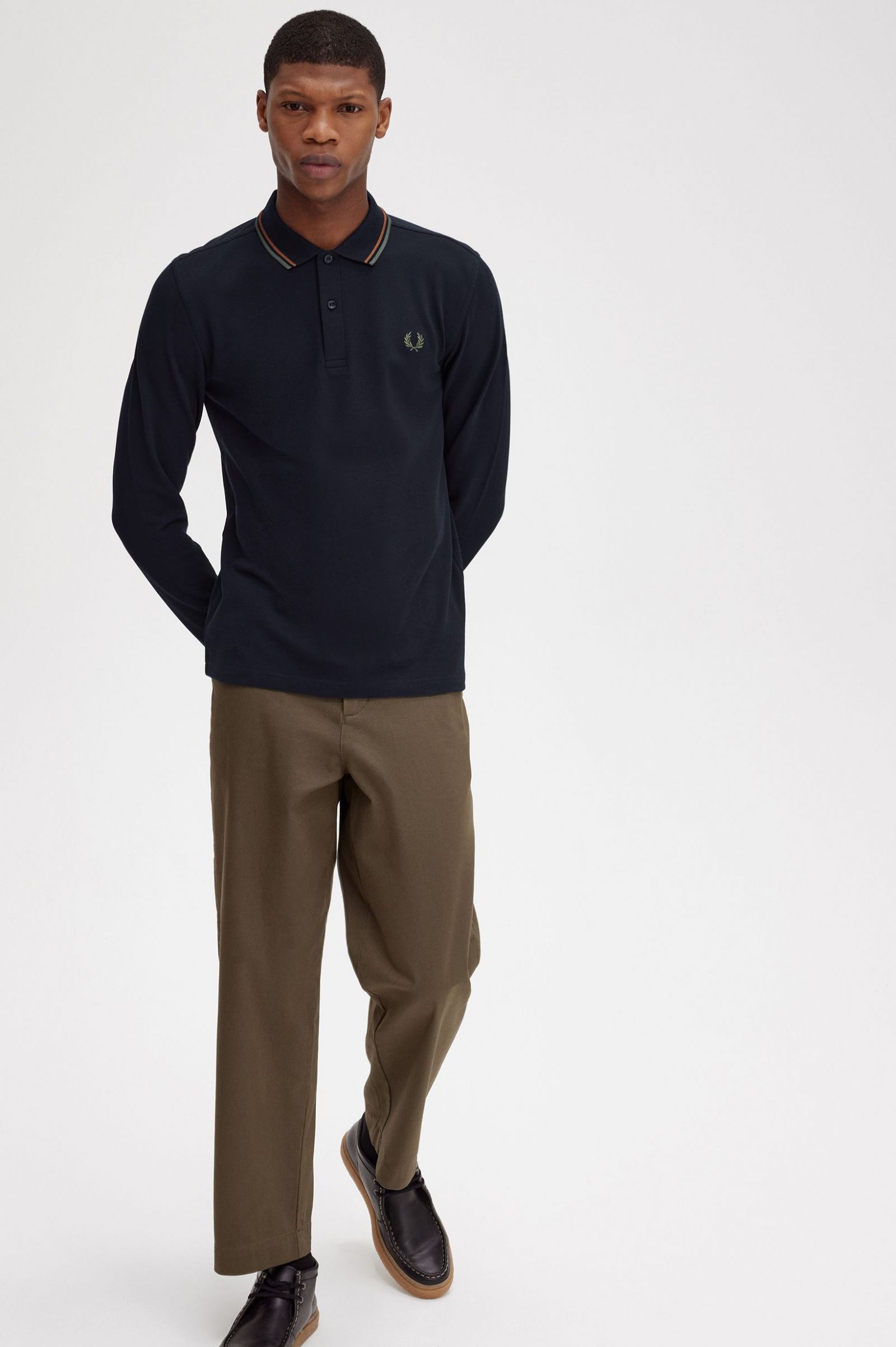 The Fred Perry ShirtM3636 Navy / Nut Flake / Field Green