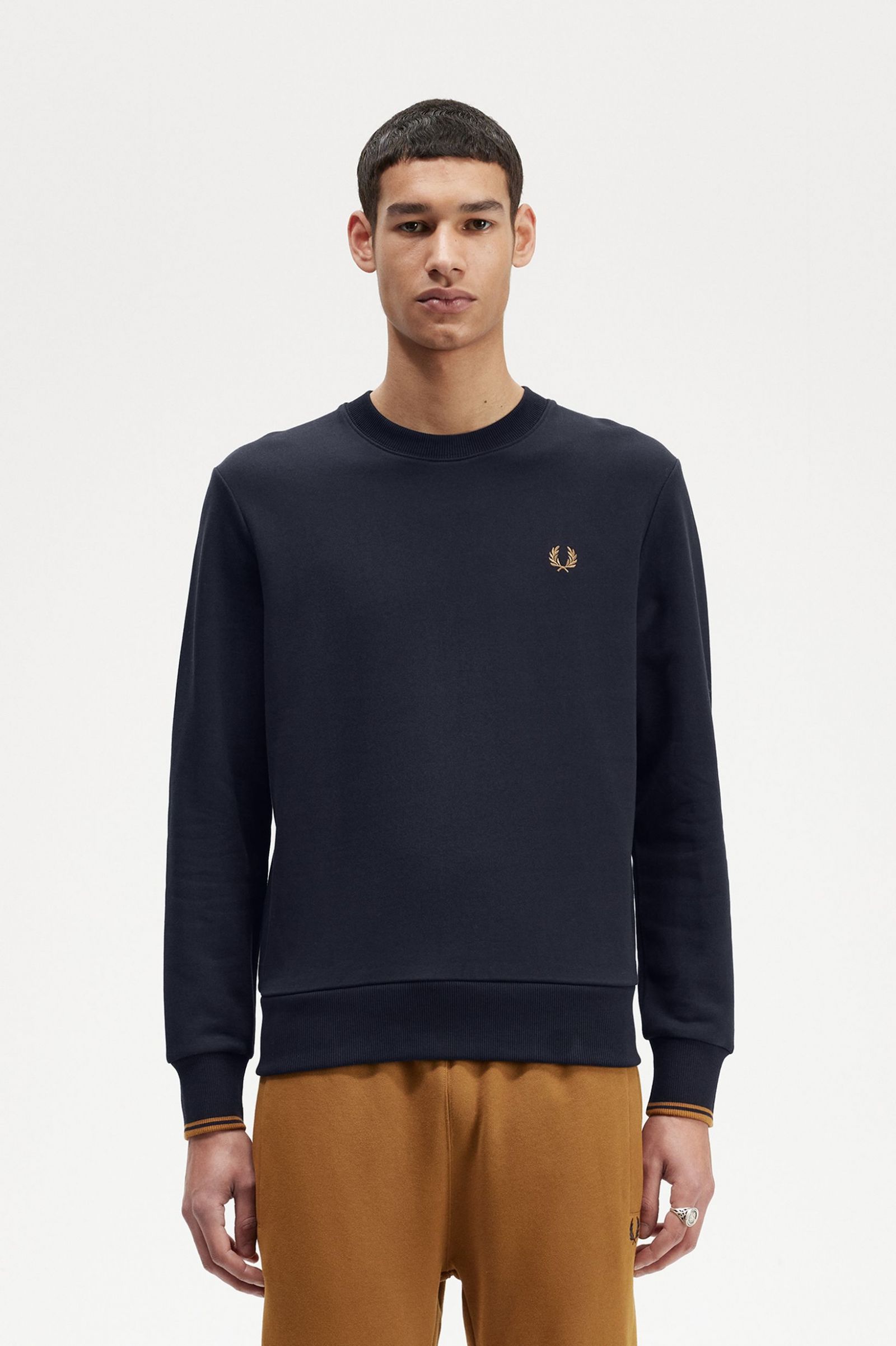Crew Neck Sweatshirt Navy / Dark Caramel