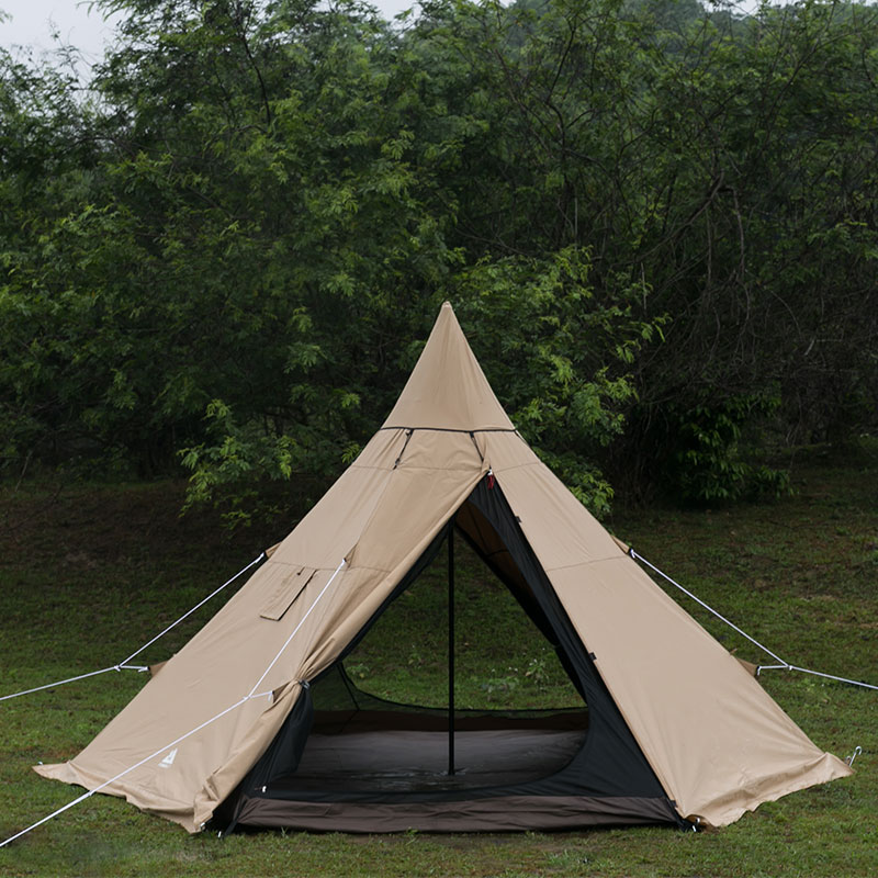 YARN Plus Canvas Hot Tent | 2-4 Person Tipi Tent with Wood Stove Jack for All Season Camping