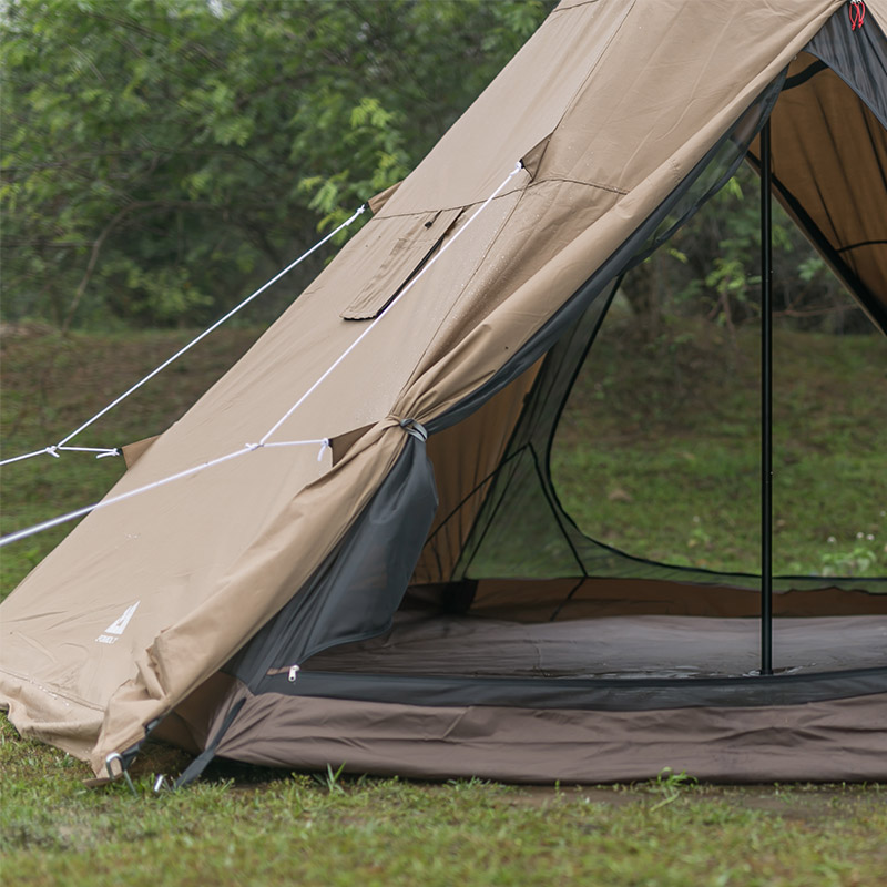 YARN Plus Canvas Hot Tent | 2-4 Person Tipi Tent with Wood Stove Jack for All Season Camping