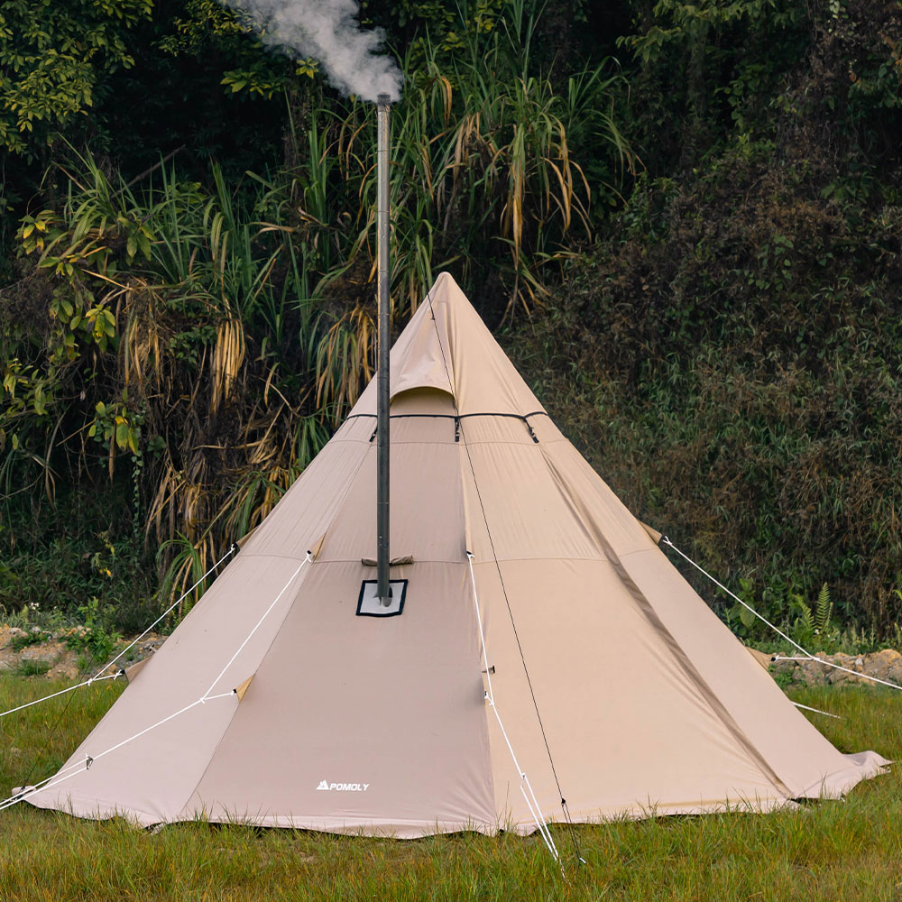 YARN Octa Canvas Hot Tent | 3-5 Person Tipi Tent with Wood Stove Jack for All Season Camping | Zpoint New Arrival