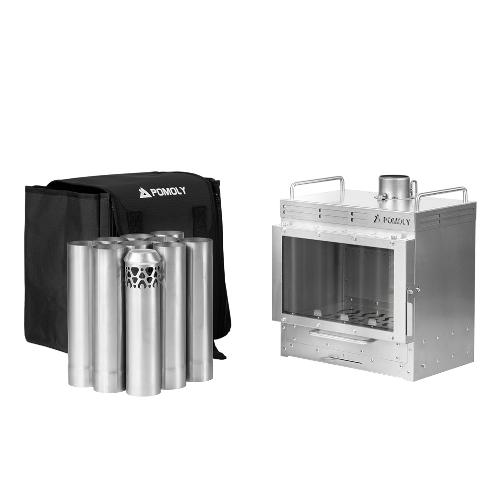 Dweller-Ti Titanium Wood Stove | Segmented Titanium Chimney Version | Zpoint & GREEN STOVE New Arrival