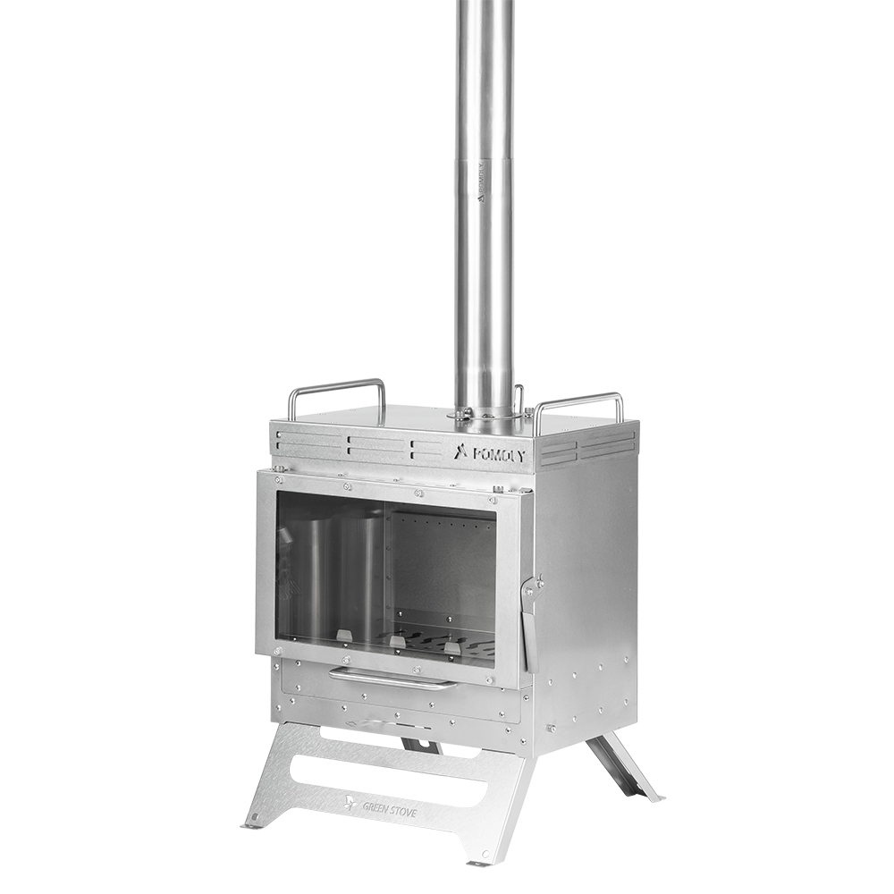 Dweller-Ti Titanium Wood Stove | Segmented Titanium Chimney Version | Zpoint & GREEN STOVE New Arrival