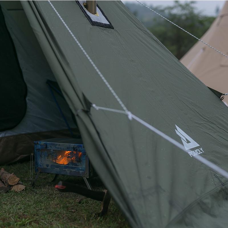 HEX Plus Camping Hot Tent | 2-6 Person Tipi Tent with Wood Stove Jack for All Season Camping