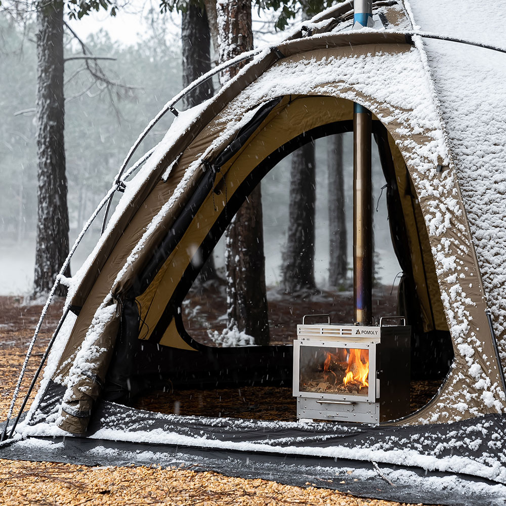 Dweller-Ti Titanium Wood Stove | Segmented Titanium Chimney Version | Zpoint & GREEN STOVE New Arrival