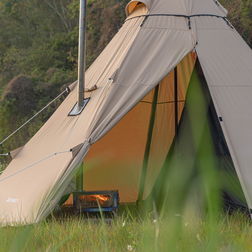 YARN Octa Canvas Hot Tent | 3-5 Person Tipi Tent with Wood Stove Jack for All Season Camping | Zpoint New Arrival