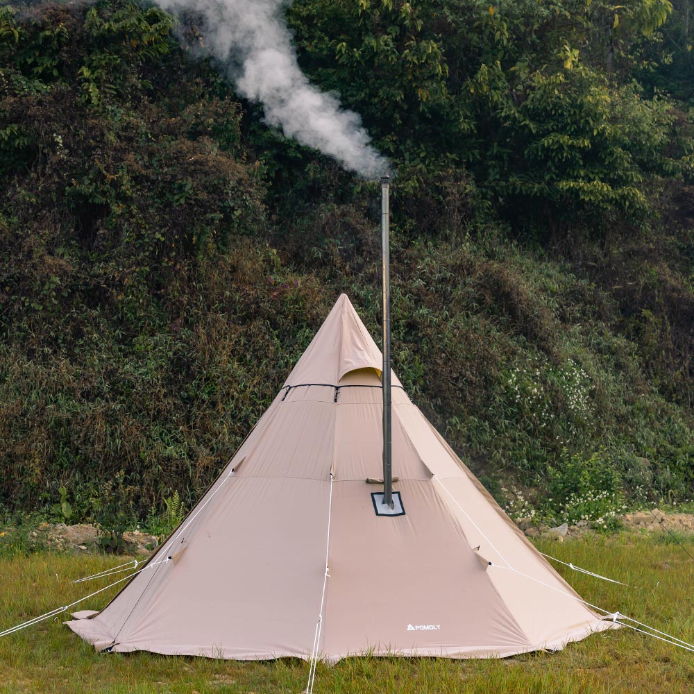 YARN Octa Canvas Hot Tent | 3-5 Person Tipi Tent with Wood Stove Jack for All Season Camping | Zpoint New Arrival