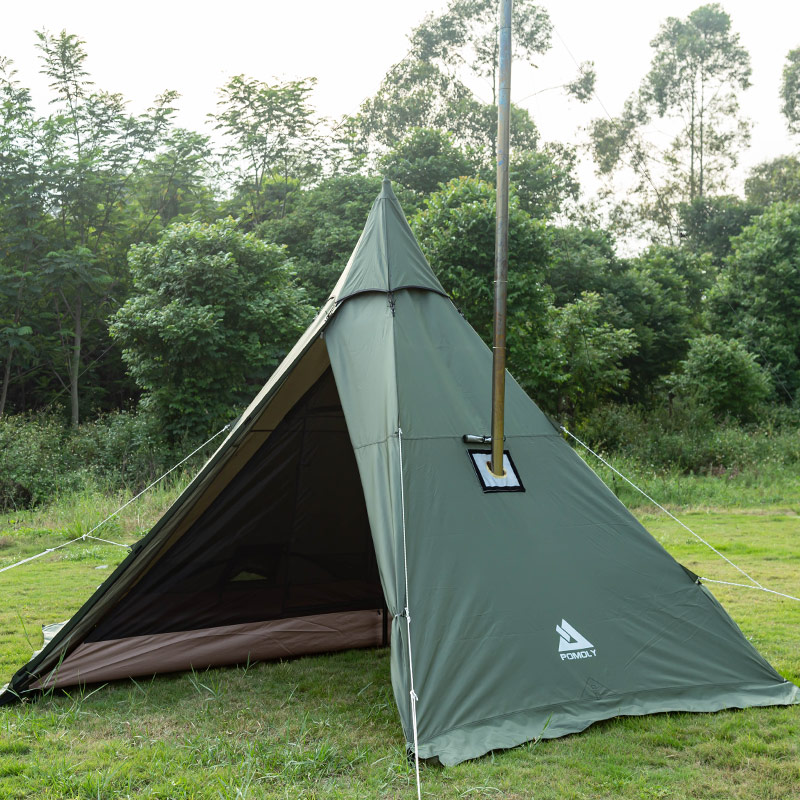 HEX Plus Camping Hot Tent | 2-6 Person Tipi Tent with Wood Stove Jack for All Season Camping
