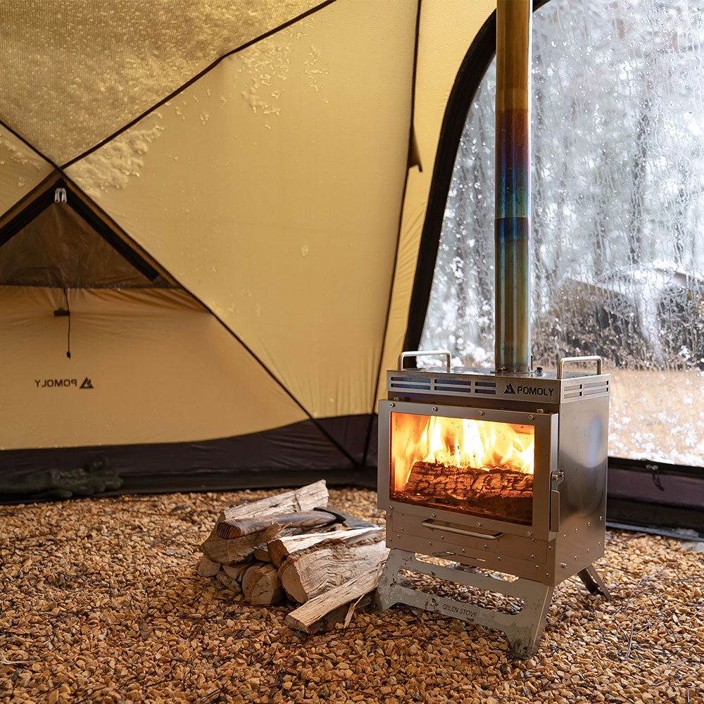 Dweller-Ti Titanium Wood Stove | Segmented Titanium Chimney Version | Zpoint & GREEN STOVE New Arrival