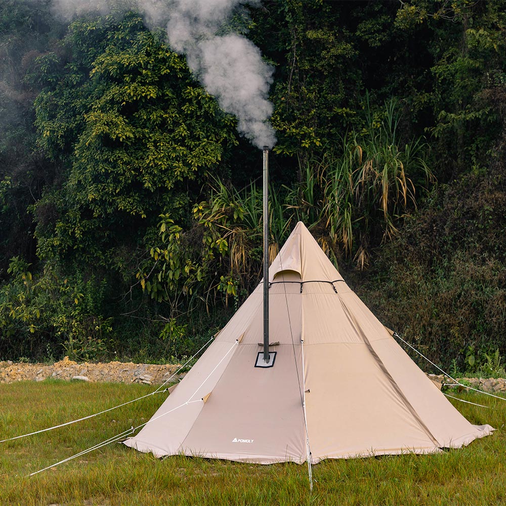 YARN Octa Canvas Hot Tent | 3-5 Person Tipi Tent with Wood Stove Jack for All Season Camping | Zpoint New Arrival