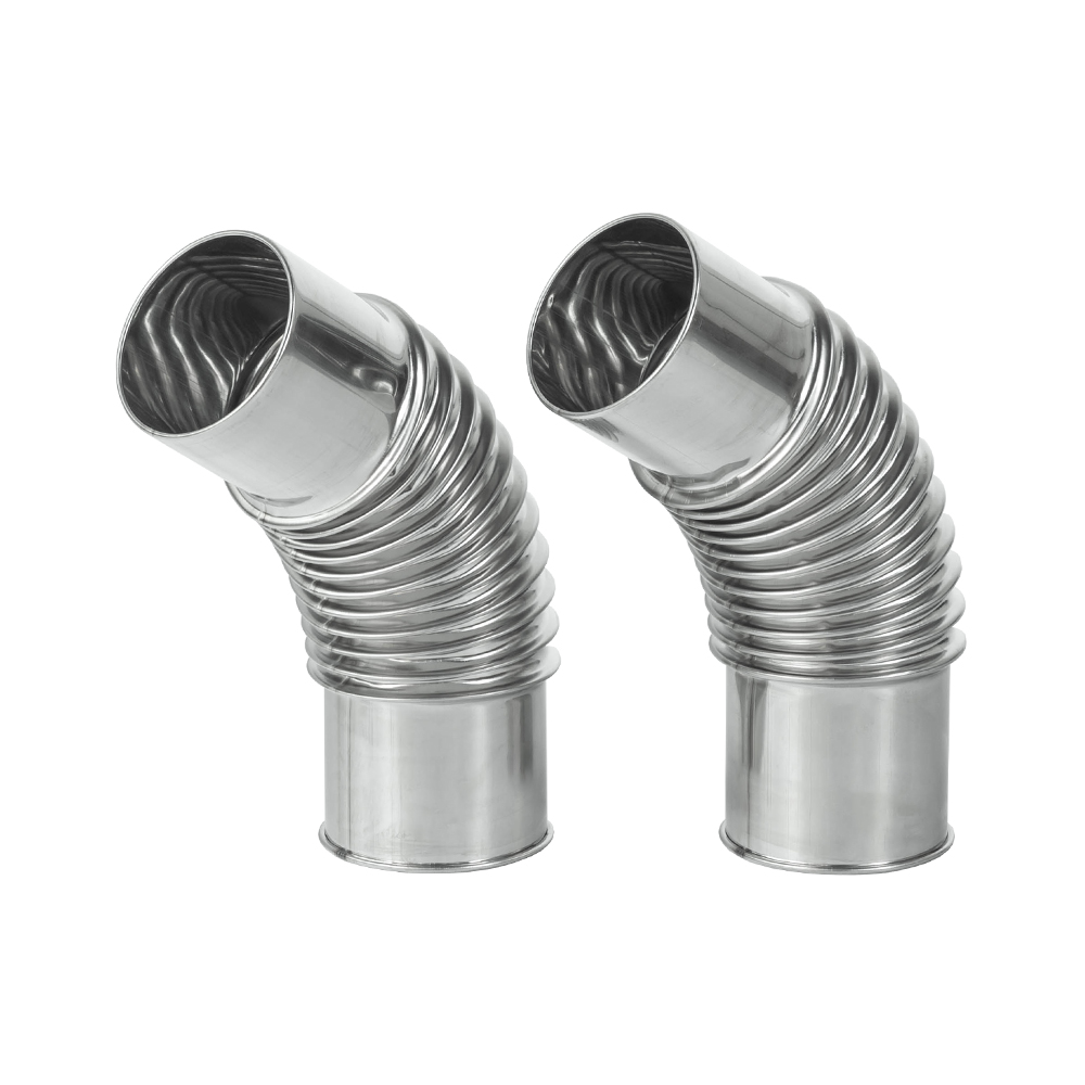45 / 90 Degree Chimney Section | Φ2.76in x 2 Sections (Φ7cm) Stainless Steel Chimney for Wood Stove | Zpoint