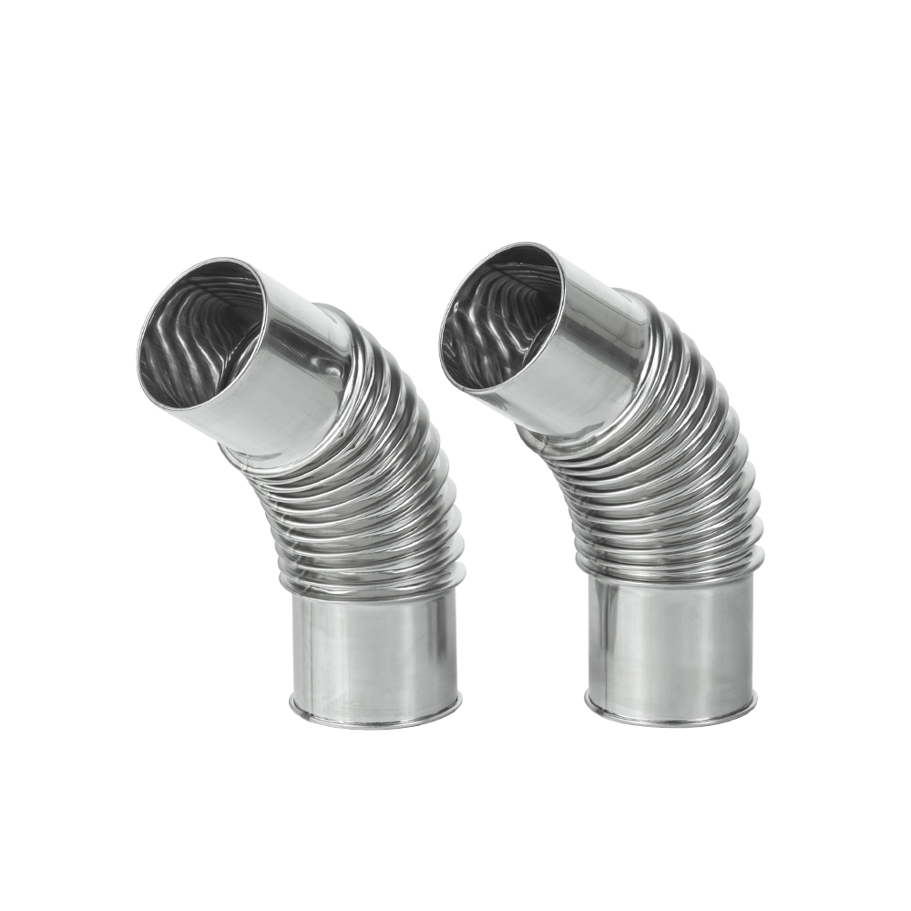 45 / 90 Degree Chimney Section | Φ2.36in x 2 Sections (Φ6cm) Stainless Steel Chimney for Wood Stove | Zpoint