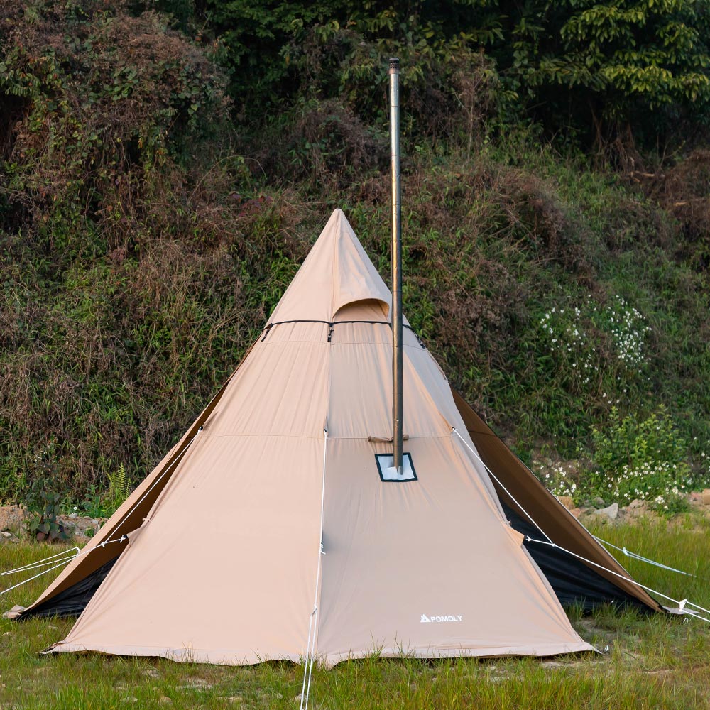 YARN Octa Canvas Hot Tent | 3-5 Person Tipi Tent with Wood Stove Jack for All Season Camping | Zpoint New Arrival