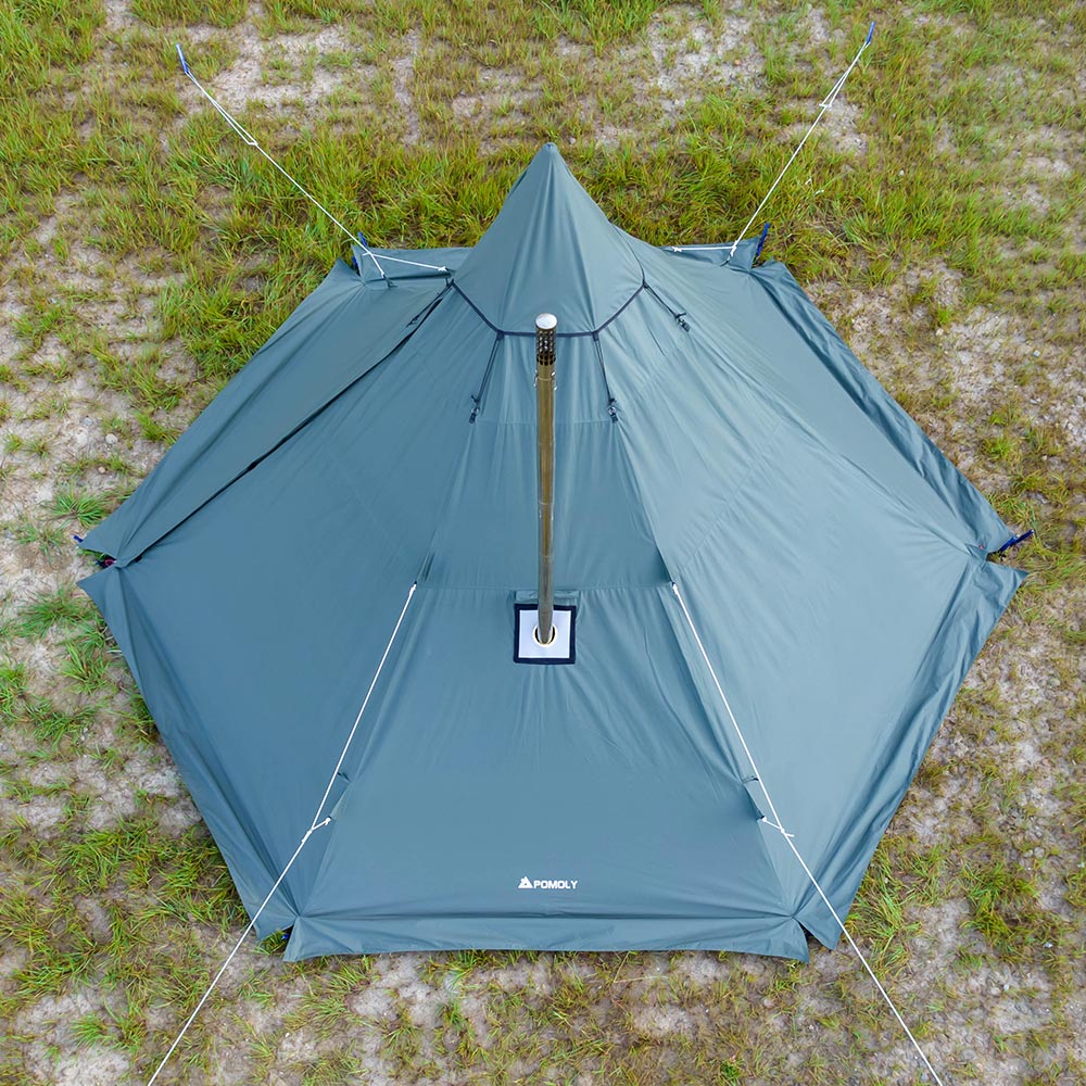 YARN Plus Canvas Hot Tent | 2-4 Person Tipi Tent with Wood Stove Jack for All Season Camping