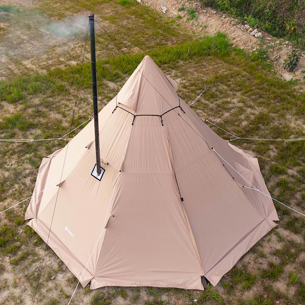 YARN Octa Canvas Hot Tent | 3-5 Person Tipi Tent with Wood Stove Jack for All Season Camping | Zpoint New Arrival