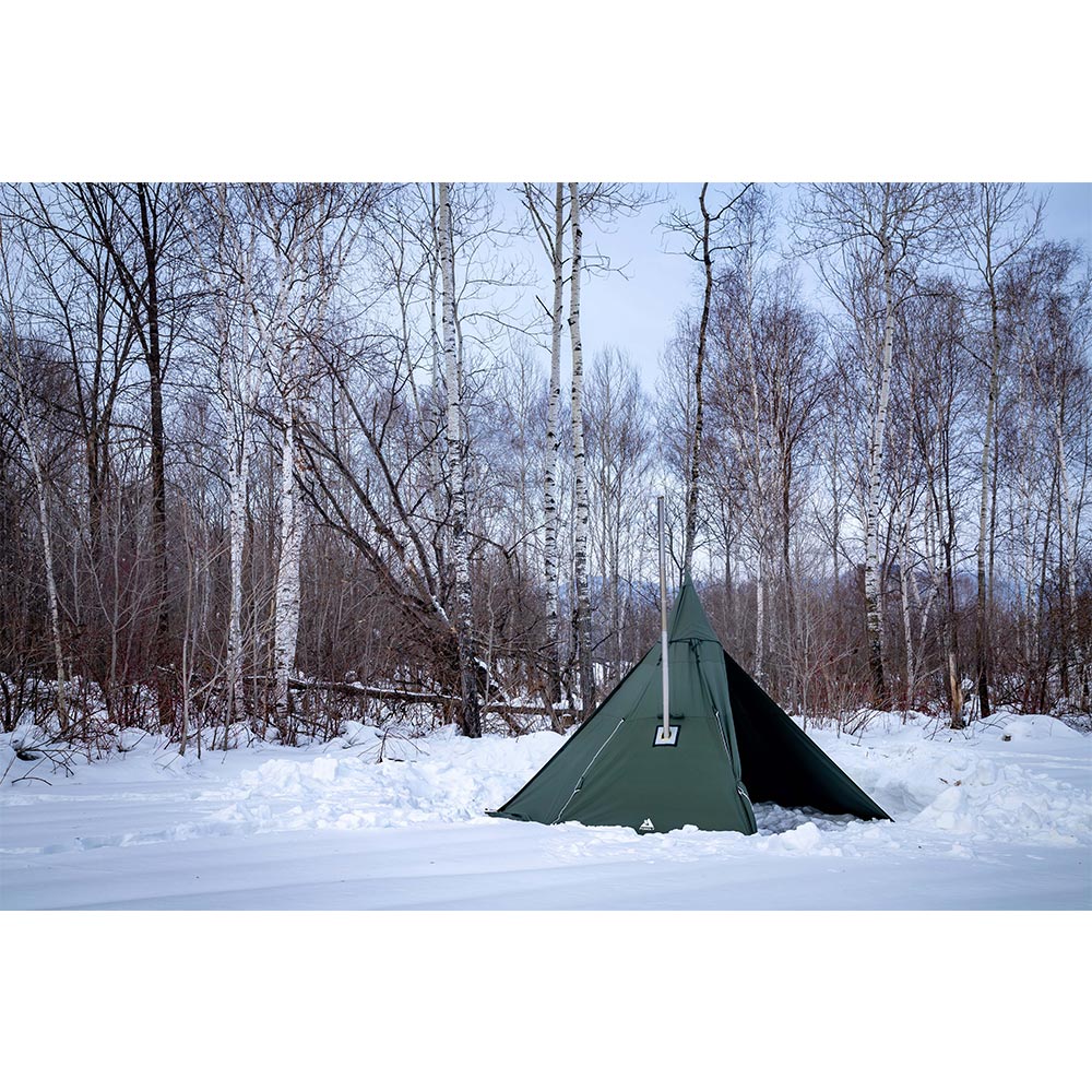 YARN Plus Canvas Hot Tent | 2-4 Person Tipi Tent with Wood Stove Jack for All Season Camping