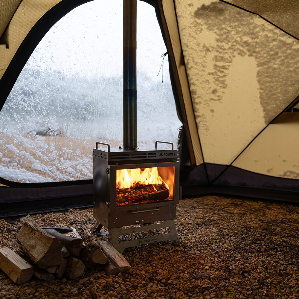 Dweller-Ti Titanium Wood Stove | Segmented Titanium Chimney Version | Zpoint & GREEN STOVE New Arrival