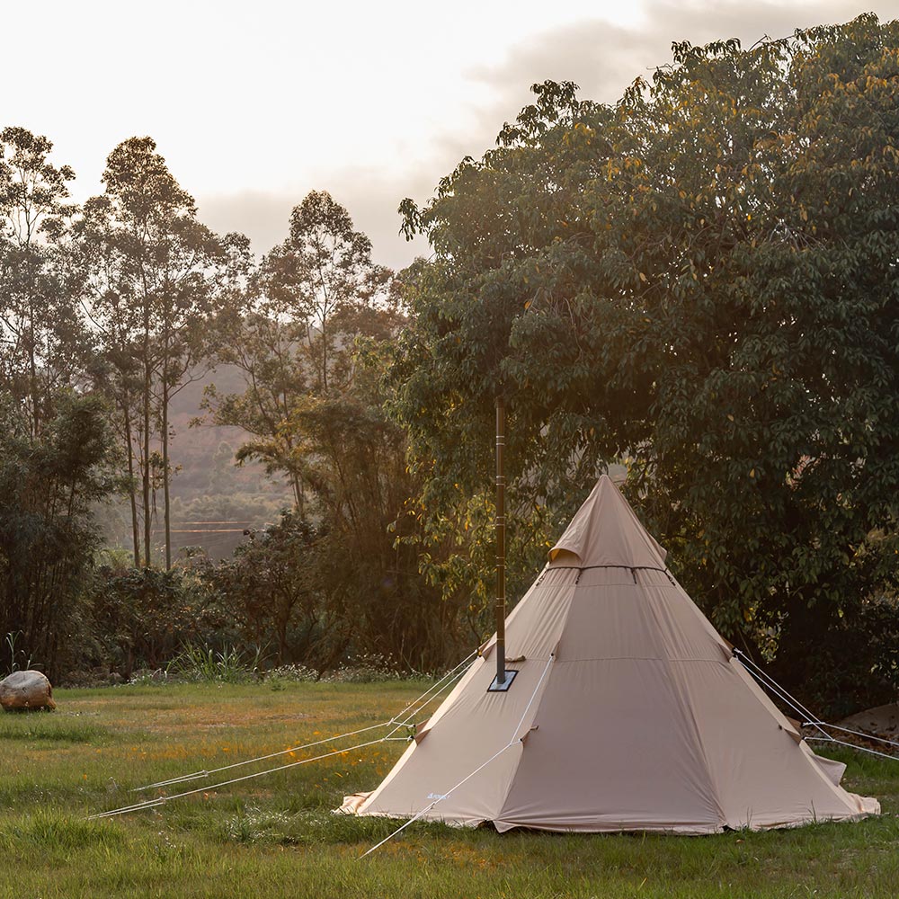YARN Octa Canvas Hot Tent | 3-5 Person Tipi Tent with Wood Stove Jack for All Season Camping | Zpoint New Arrival