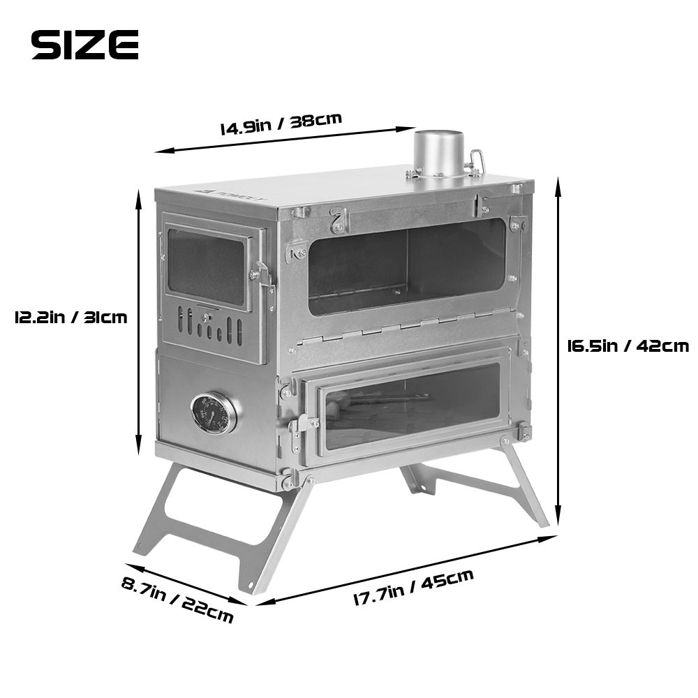 T1 Taisoca Oven Stove | Portable Titanium Tent Wood Stove with Oven Part |  New Arrival