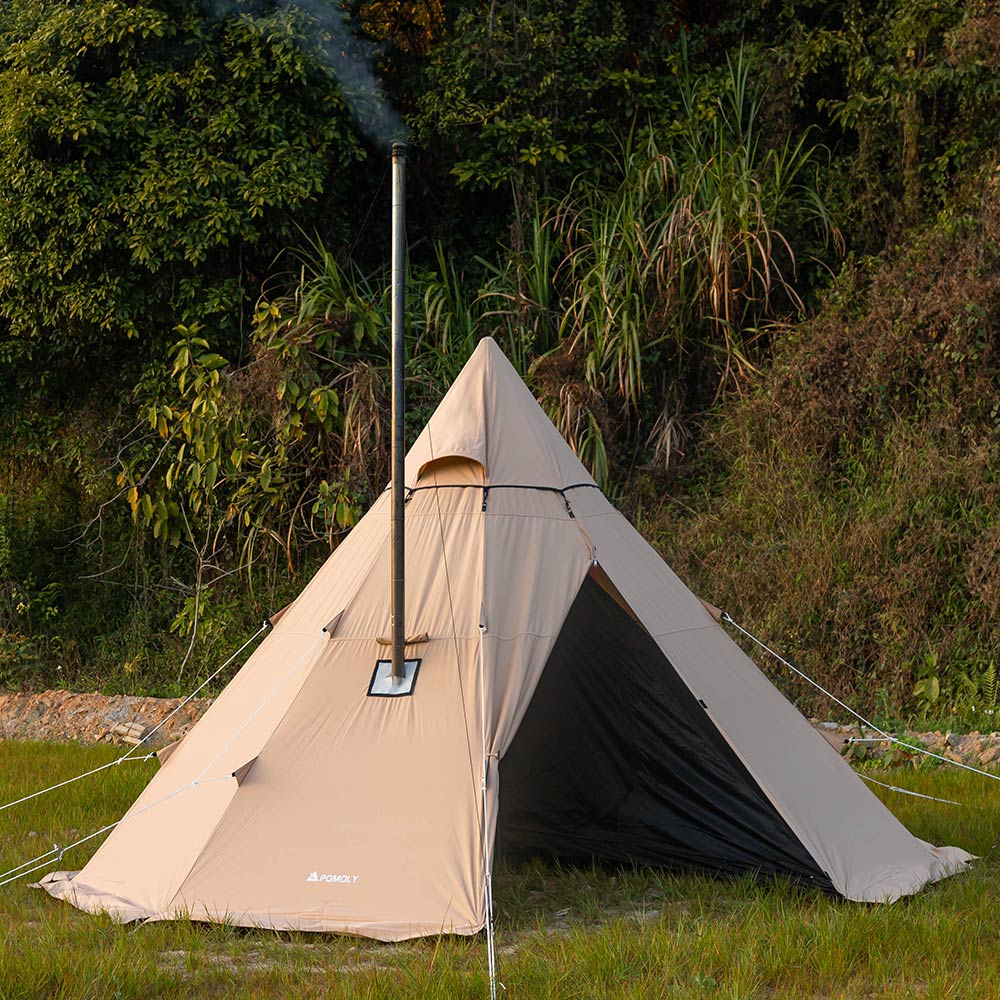YARN Octa Canvas Hot Tent | 3-5 Person Tipi Tent with Wood Stove Jack for All Season Camping | Zpoint New Arrival