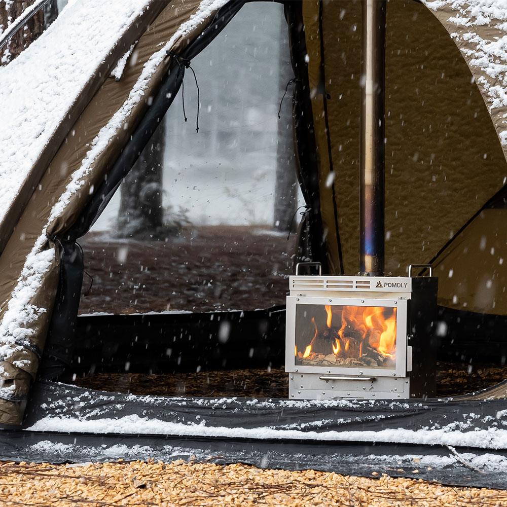 Dweller-Ti Titanium Wood Stove | Segmented Titanium Chimney Version | Zpoint & GREEN STOVE New Arrival