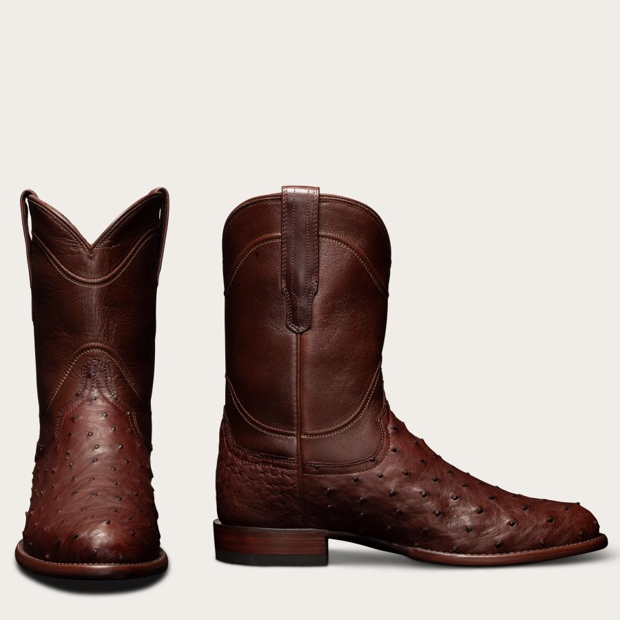 Men The Duke Mahogany Ostrich