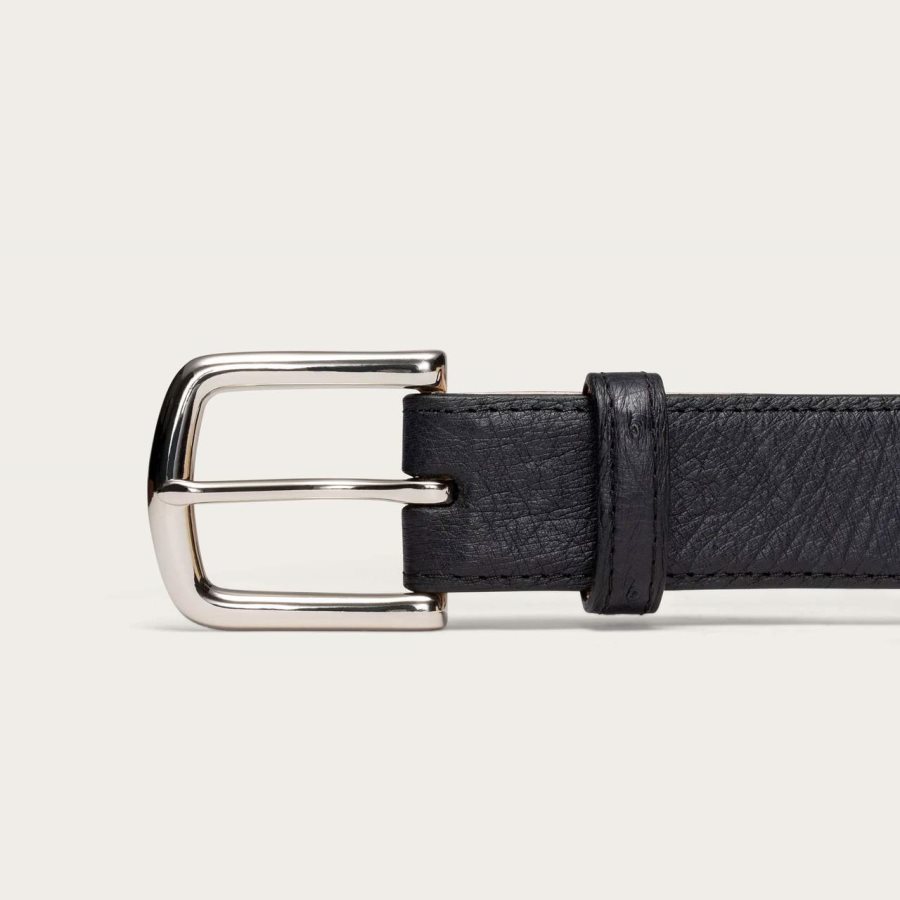 Smooth Ostrich Belt Gunpowder