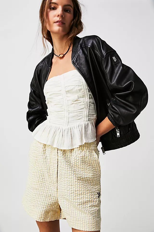 Damson Madder Lemon Stripe Boxer Shorts Lemon